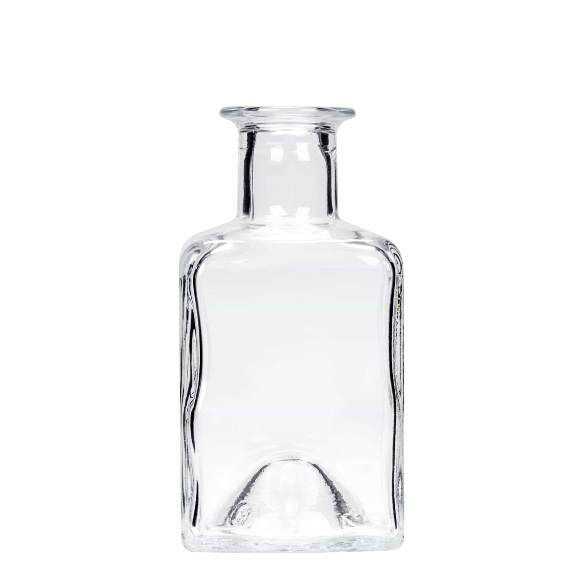 Flacon en verre 200 ml 'Kubica', carré, ouverture : bouchon en liège Flacon en verre 200 ml 'Kubica', carré, ouverture : bouchon en liège