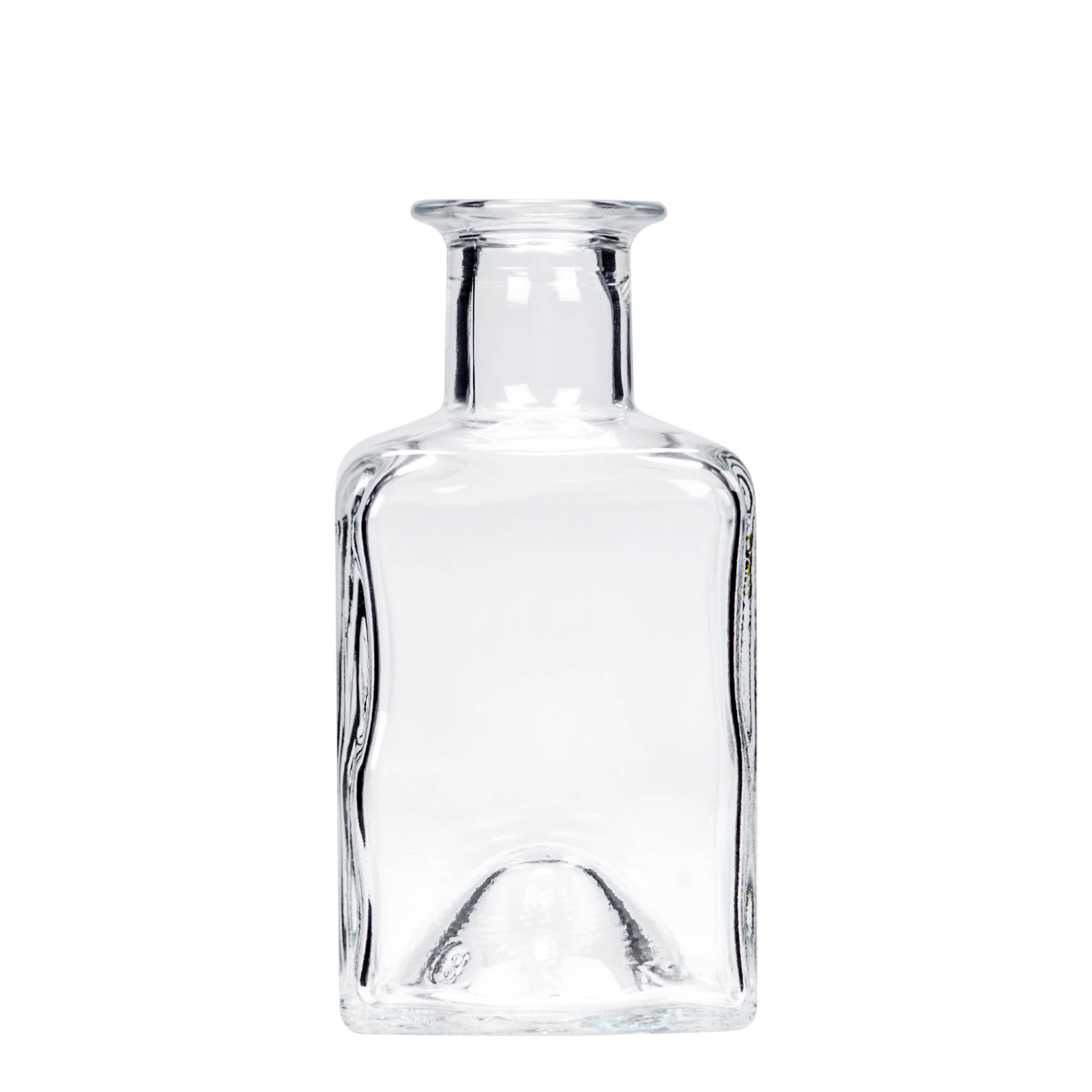 Flacon en verre 200 ml 'Kubica', carré, ouverture : bouchon en liège Flacon en verre 200 ml 'Kubica', carré, ouverture : bouchon en liège