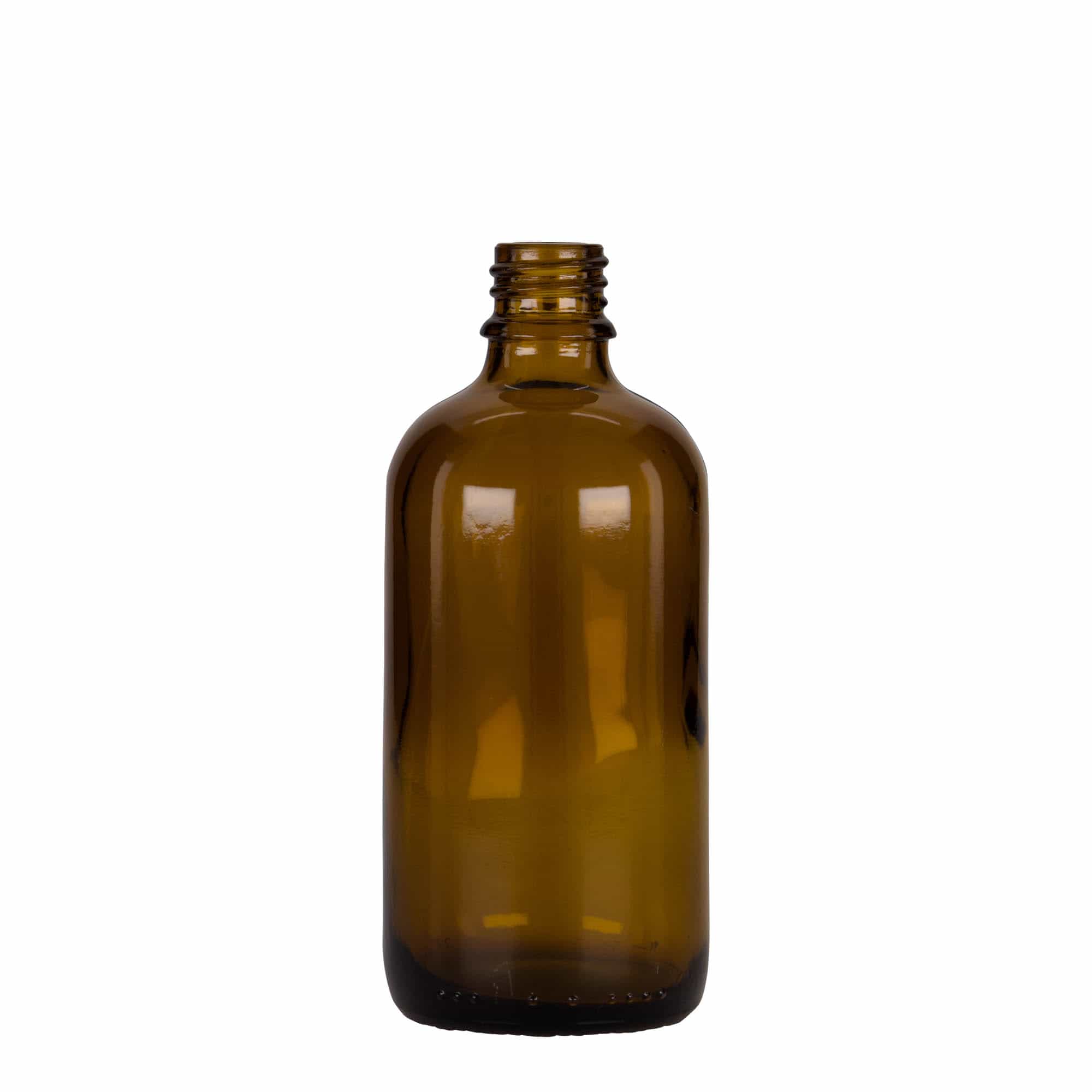 Flacon compte-gouttes 100 ml Médical, verre, brun-noir, ouverture : DIN 18