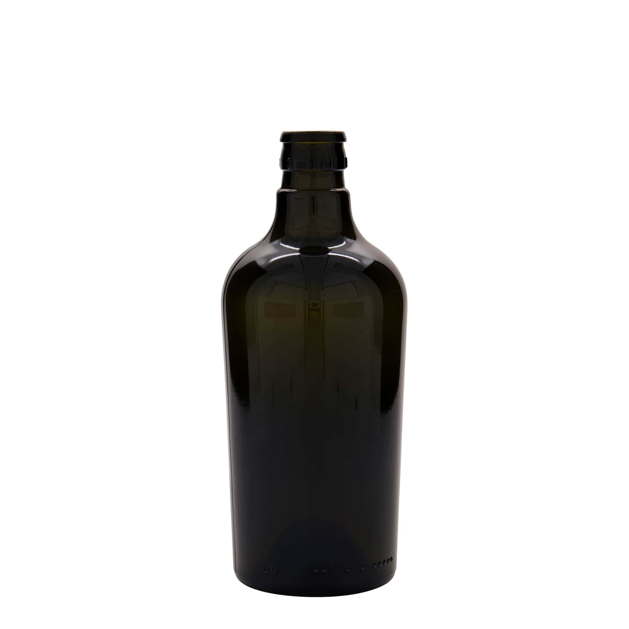 Flacon à vinaigre/huile 500 ml 'Oleum', verre, vert antique, ouverture : DOP
