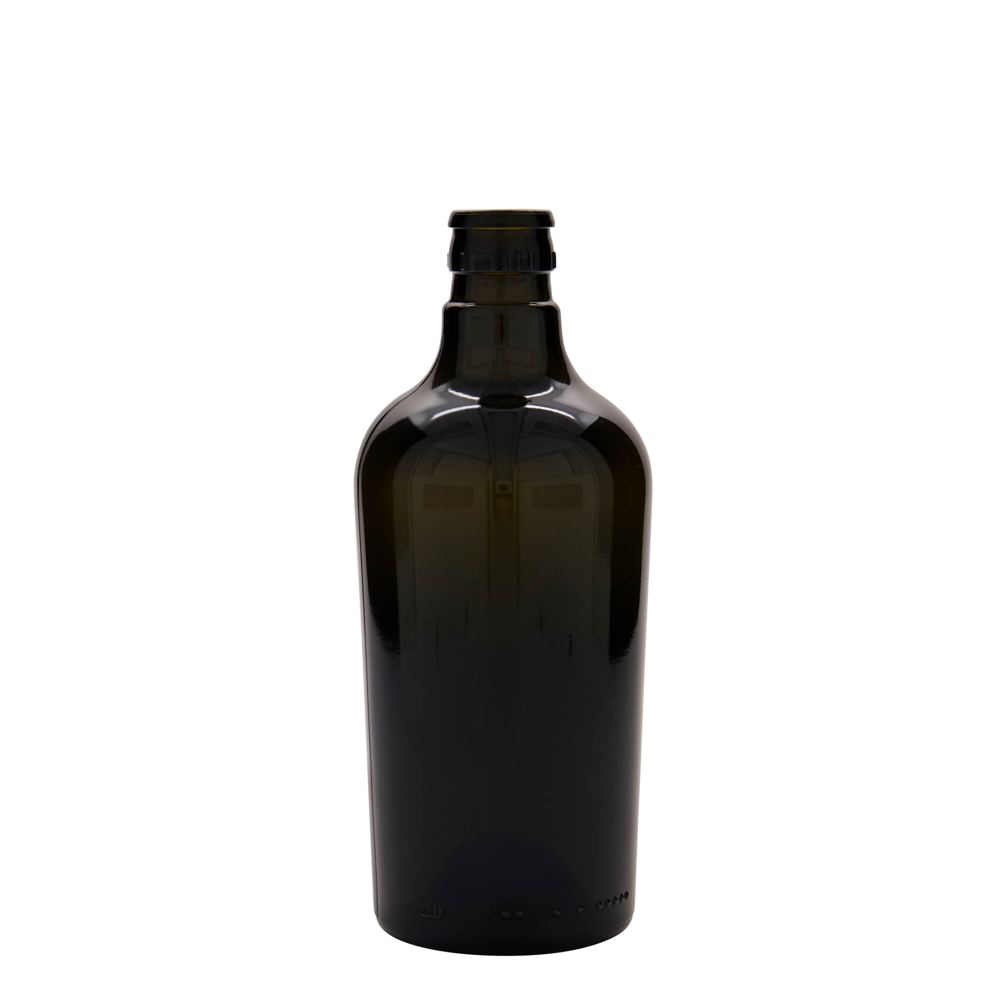 Flacon à vinaigre/huile 500 ml 'Oleum', verre, vert antique, ouverture : DOP