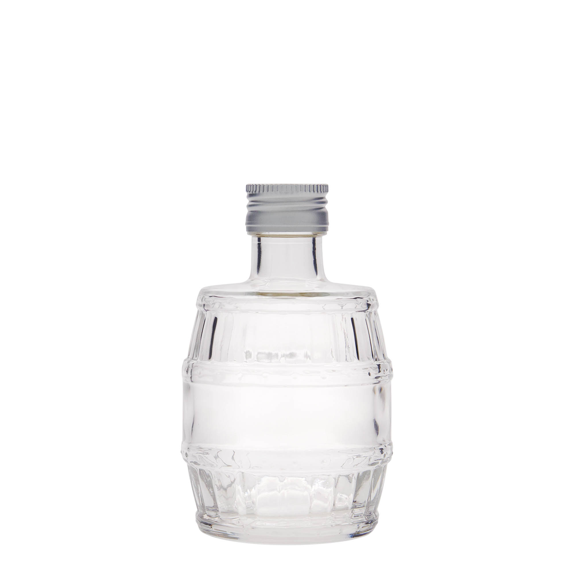 Bouteille en verre 200 ml « tonneau », ouverture : PP 28 Bouteille en verre 200 ml « tonneau », ouverture : PP 28