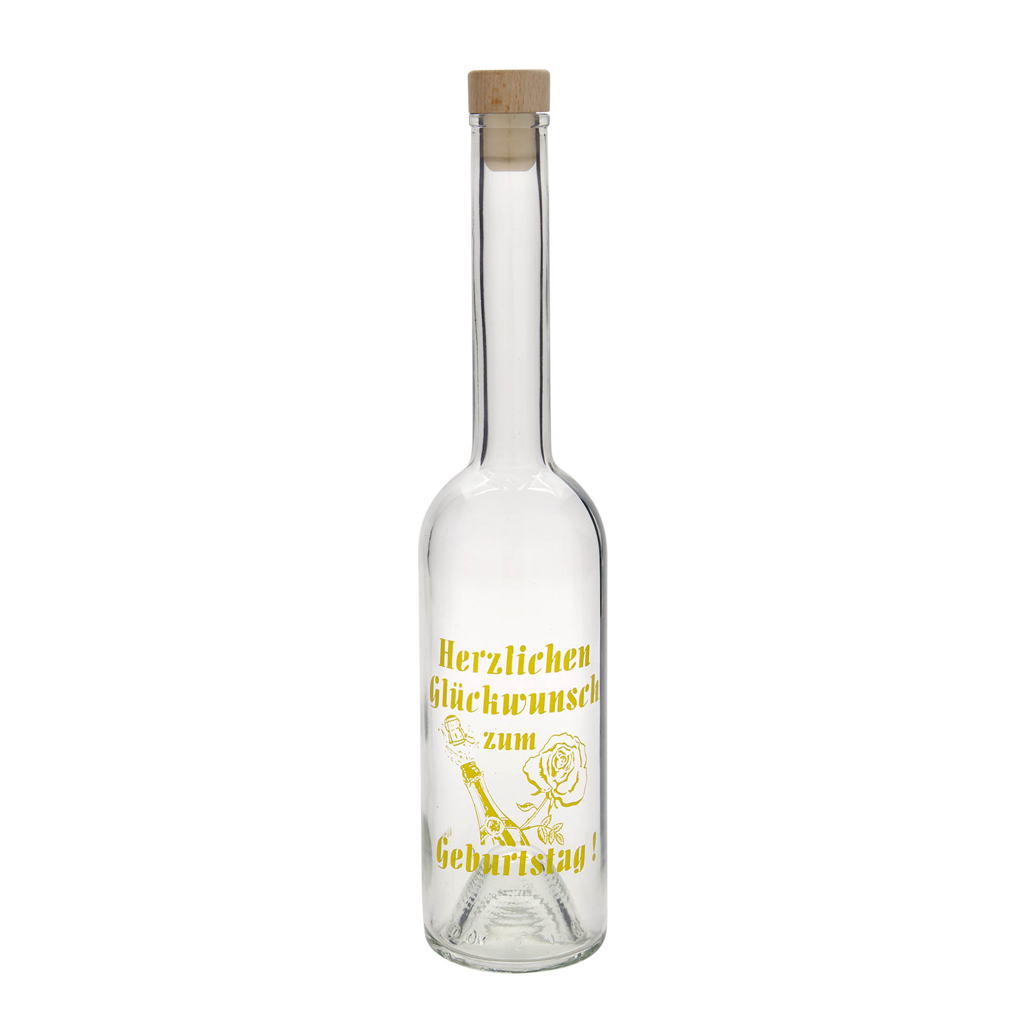 Bouteille en verre 500 ml 'Opera', motif : Pomme, ouverture : liège Bouteille en verre 500 ml 'Opera', motif : Pomme, ouverture : liège