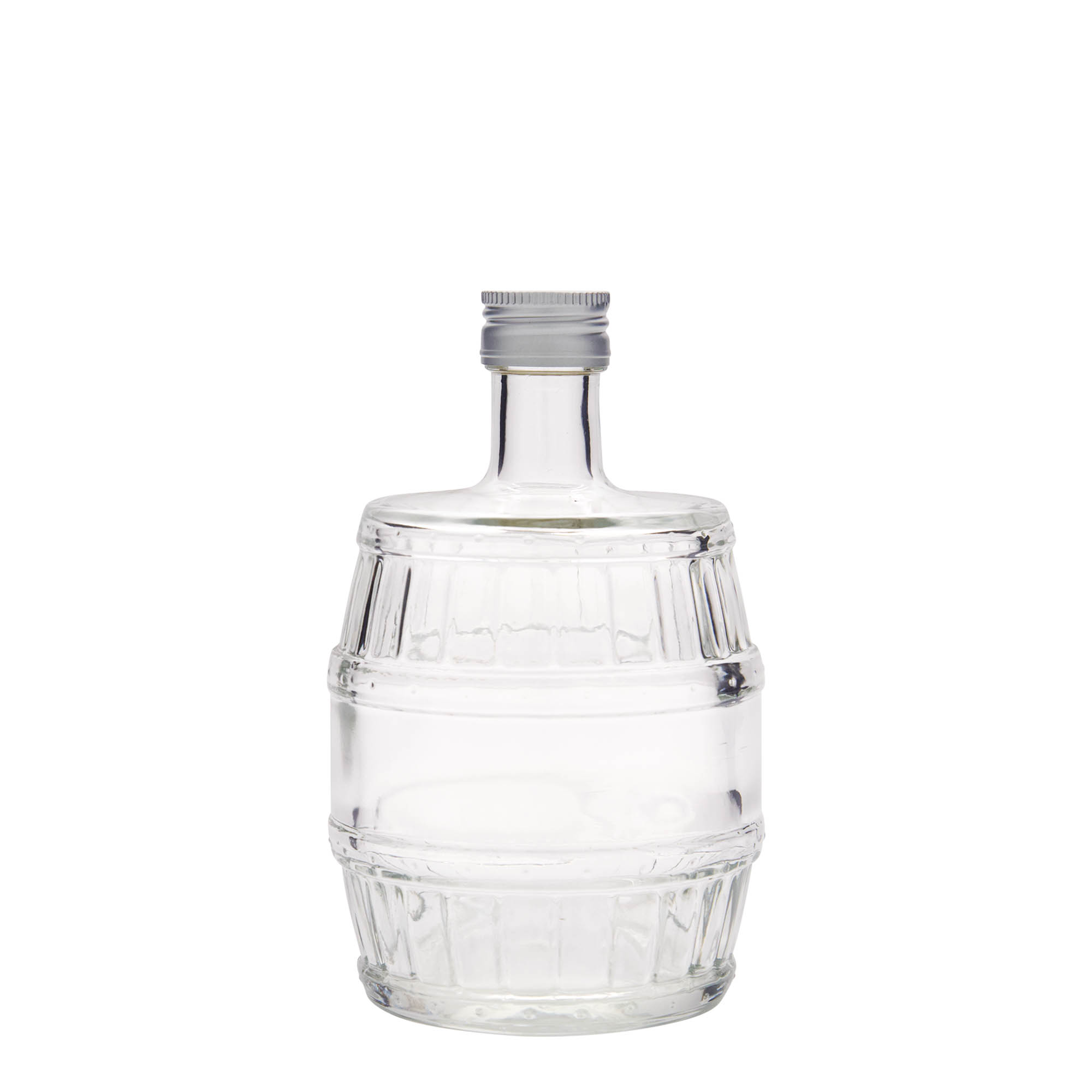 Bouteille en verre de 500 ml « fût », ouverture : PP 28 Bouteille en verre de 500 ml « fût », ouverture : PP 28