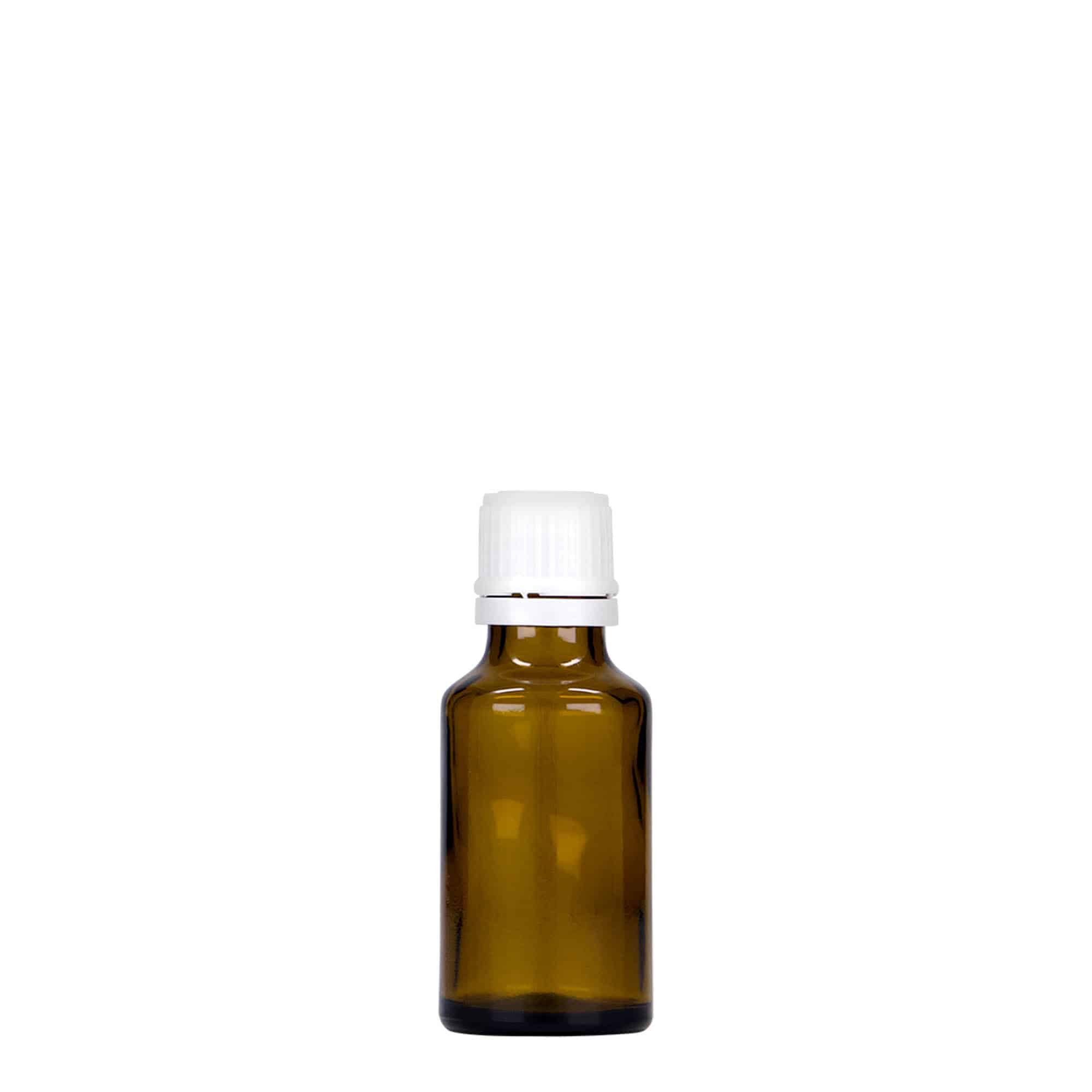 25 ml flacon médical, verre, brun, ouverture : DIN 18