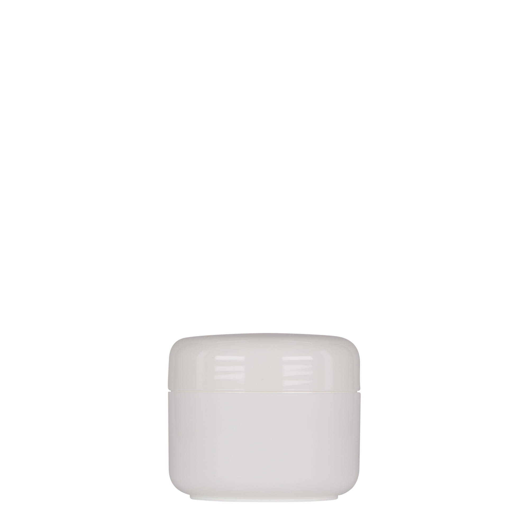 50 ml boîte en plastique 'Bianca', PP, blanc, ouverture : bouchon à vis