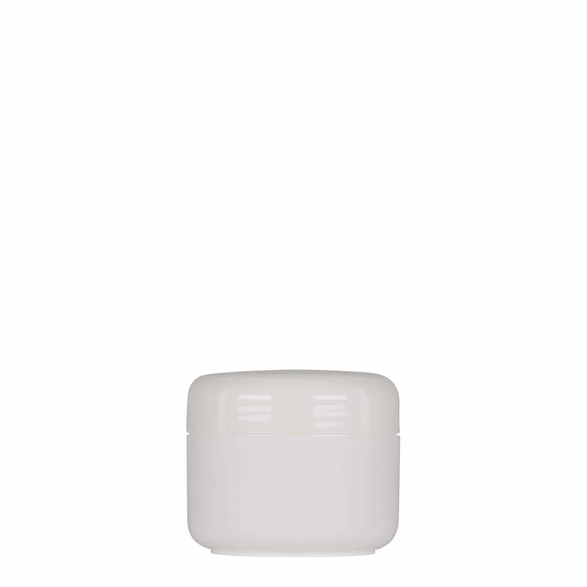 50 ml boîte en plastique « Bianca », PP, blanc, ouverture : bouchon à vis