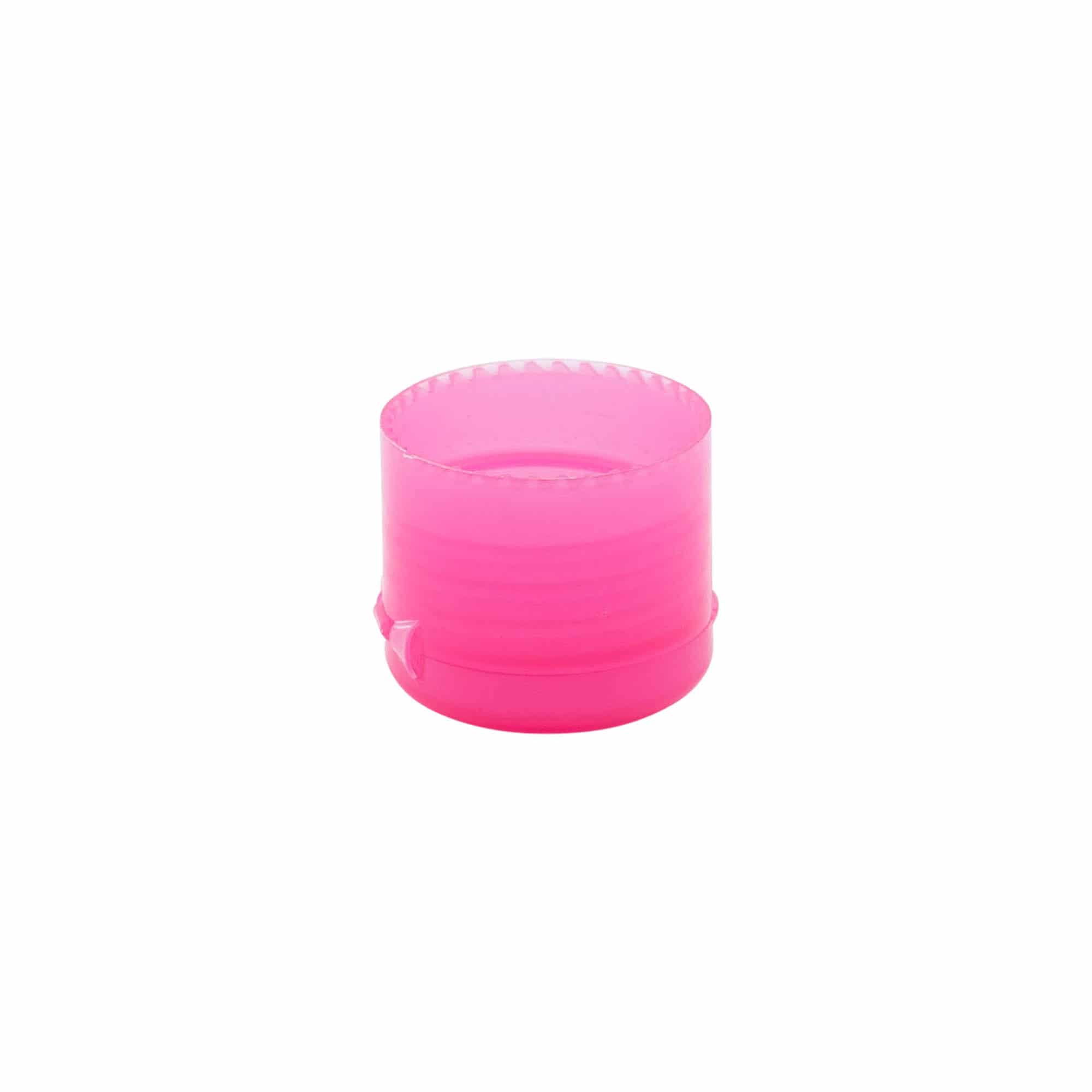 Bougage à vis à charnière rabattable, plastique PP, rose, pour bouchage: 24/410
