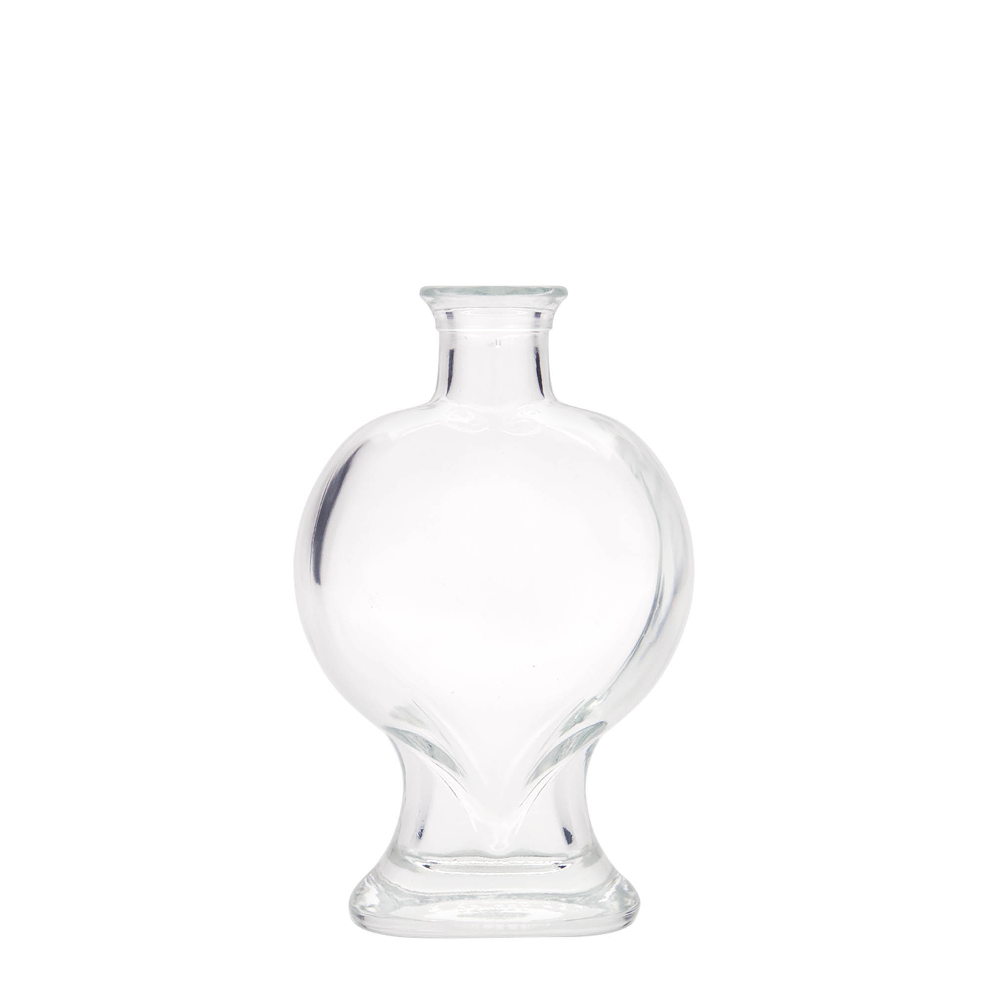 Flacon en verre 200 ml « Cœur », ouverture : bouchon en liège