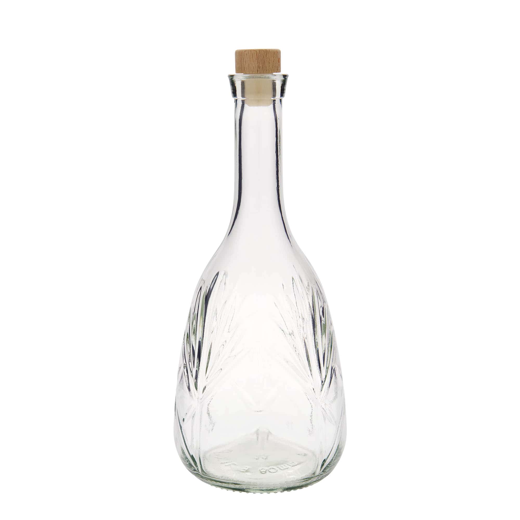 Bouteille en verre 1 000 ml 'Reliefa', ouverture : bouchon en liège