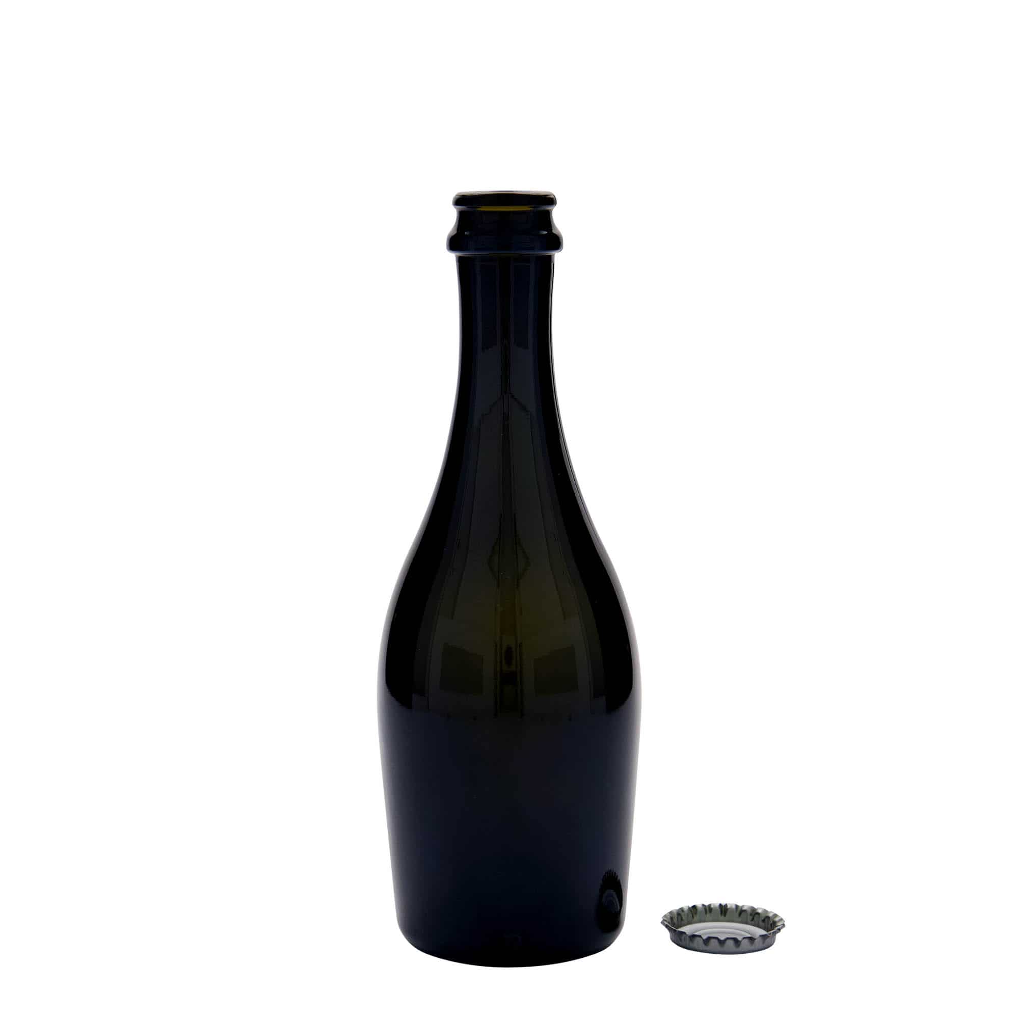 Bouteille de Champagne 330 ml 'Carmen', verre, vert antique, col : capsules couronnes