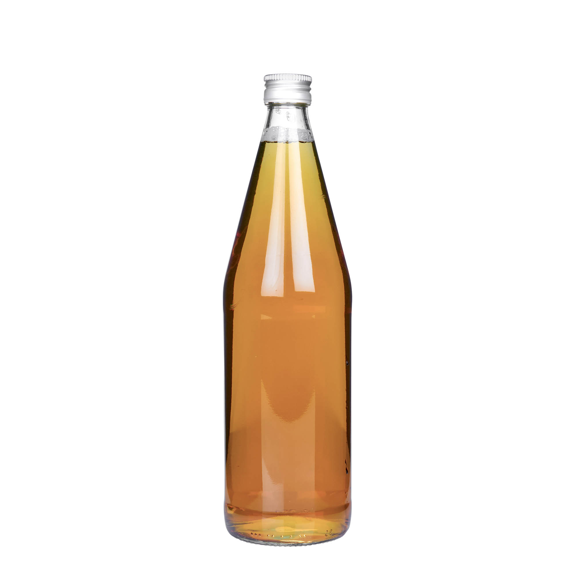 Flacon universel 750 ml en forme de carotte, verre, ouverture : PP 28 Flacon universel 750 ml en forme de carotte, verre, ouverture : PP 28