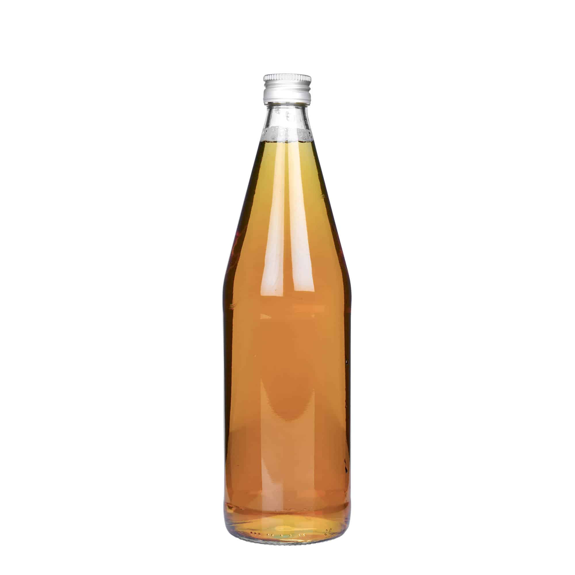 Flacon universel 750 ml en forme de carotte, verre, ouverture : PP 28