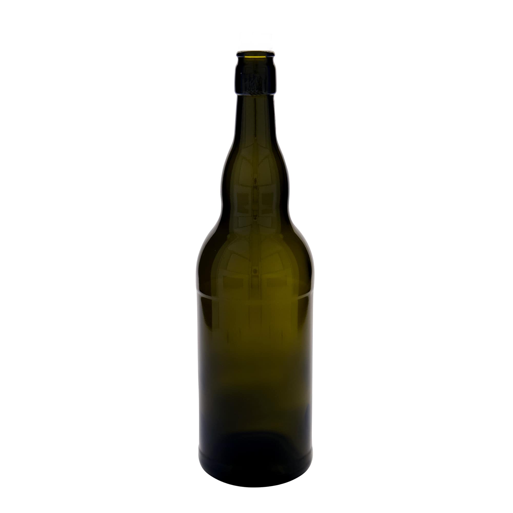 Bouteille de bière 1 000 ml Belgique, verre, vert antique, ouverture : fermeture à levier
