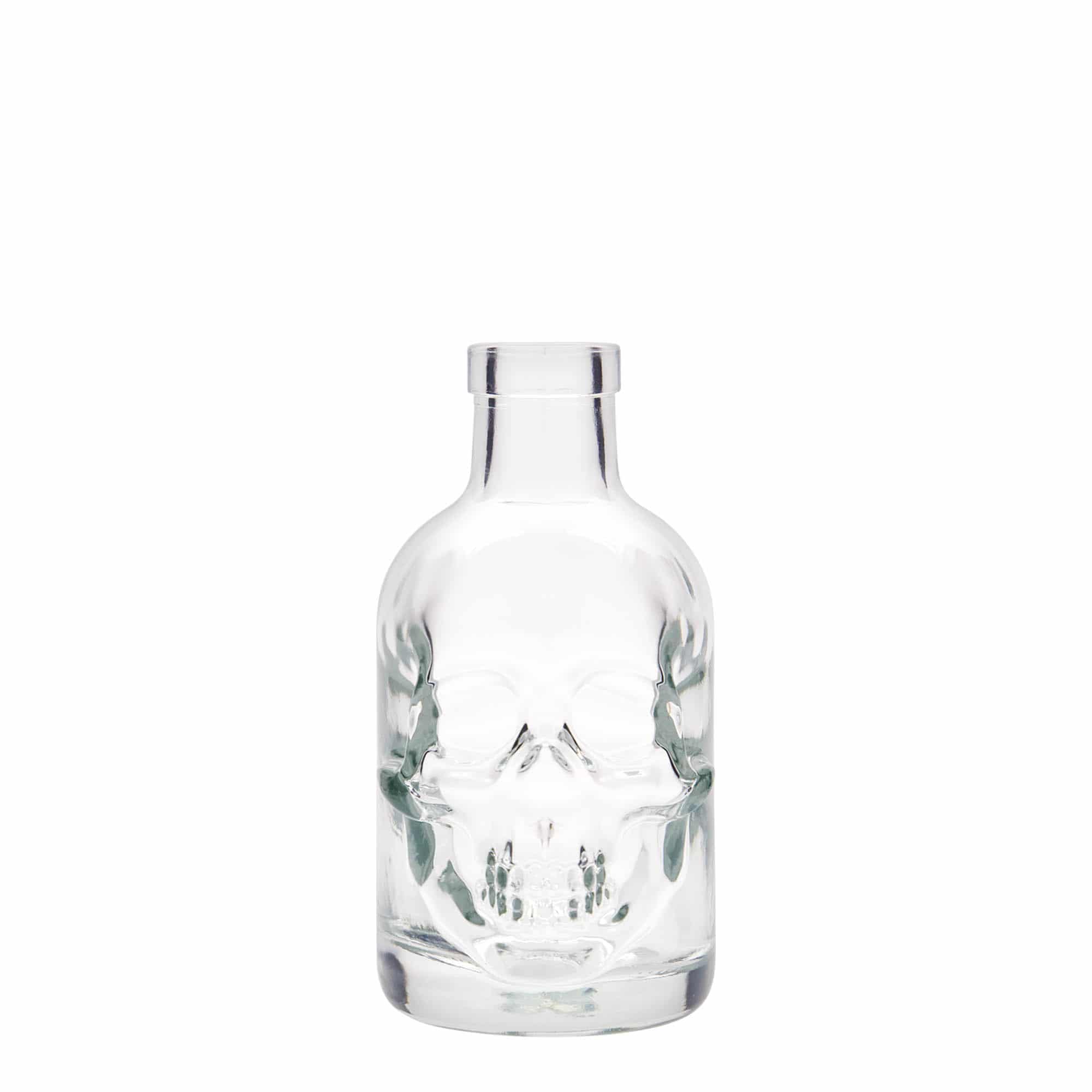 Bouteille en verre de 200 ml « Tête de mort », ouverture : liège Bouteille en verre de 200 ml « Tête de mort », ouverture : liège