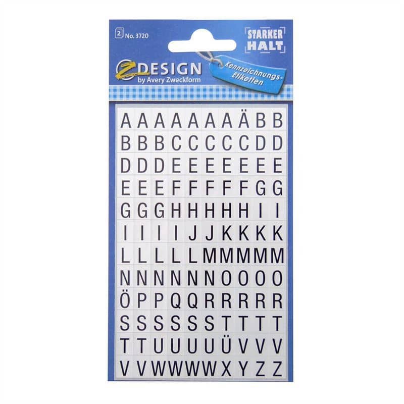 Autocollants Zweckform « Alphabet », plastique, noir Autocollants Zweckform « Alphabet », plastique, noir