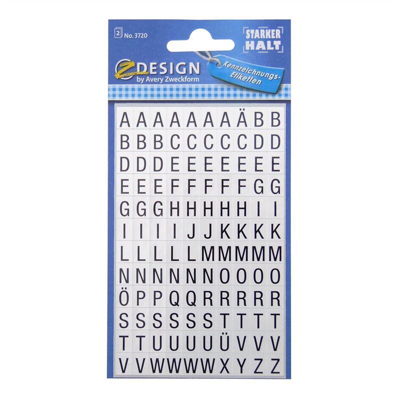 Autocollants Zweckform « Alphabet », plastique, noir Autocollants Zweckform « Alphabet », plastique, noir