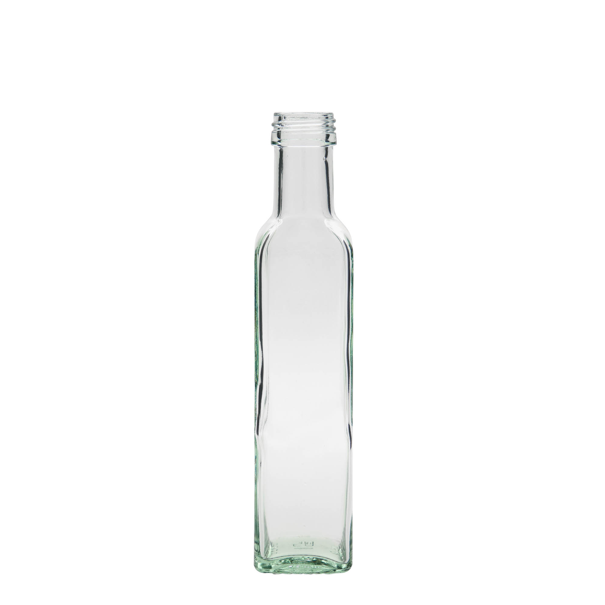 Bouteille en verre 250 ml « Marasca », carrée, ouverture : PP 31,5
