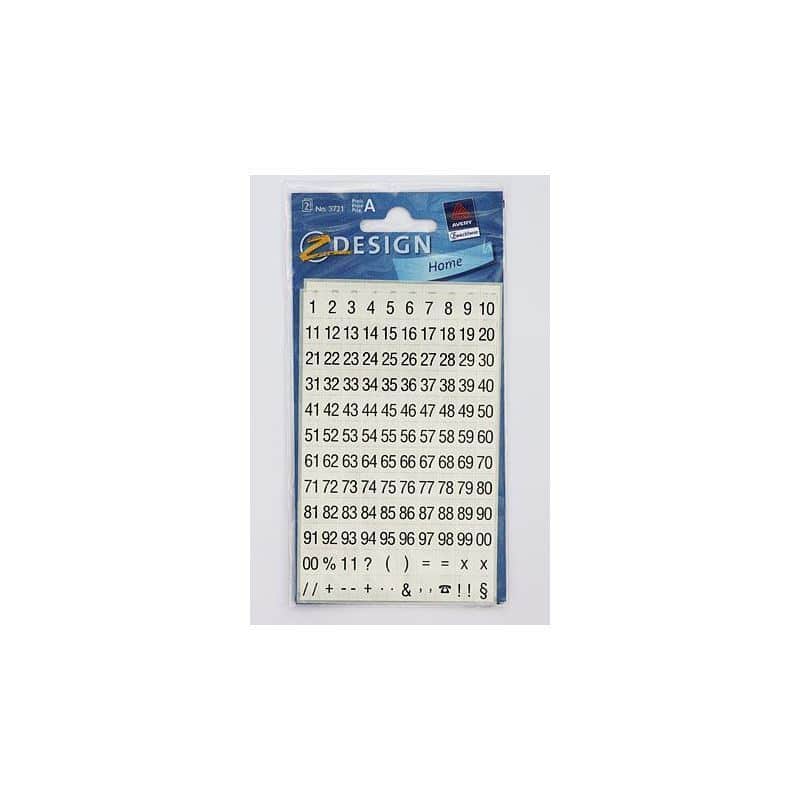 Autocollants Zweckform « Chiffres 1-99 », plastique, noir Autocollants Zweckform « Chiffres 1-99 », plastique, noir