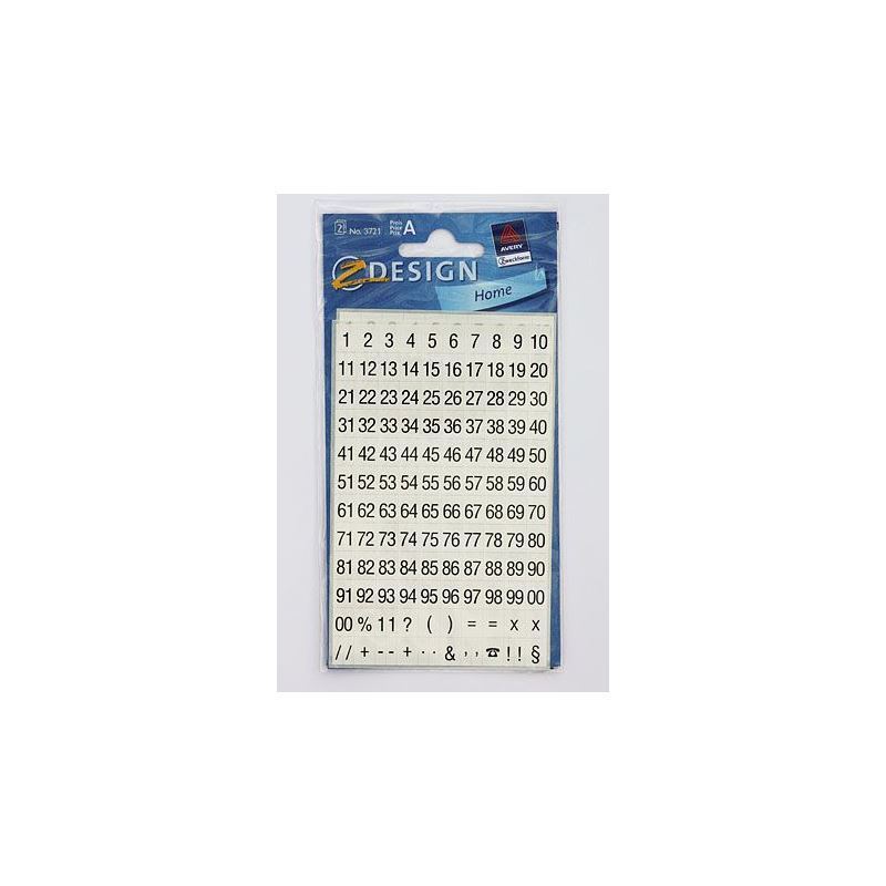 Autocollants Zweckform « Chiffres 1-99 », plastique, noir Autocollants Zweckform « Chiffres 1-99 », plastique, noir