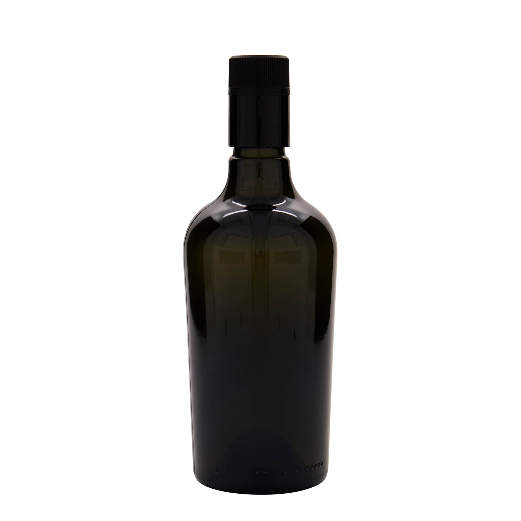 Flacon à vinaigre/huile 500 ml 'Oleum', verre, vert antique, ouverture : DOP
