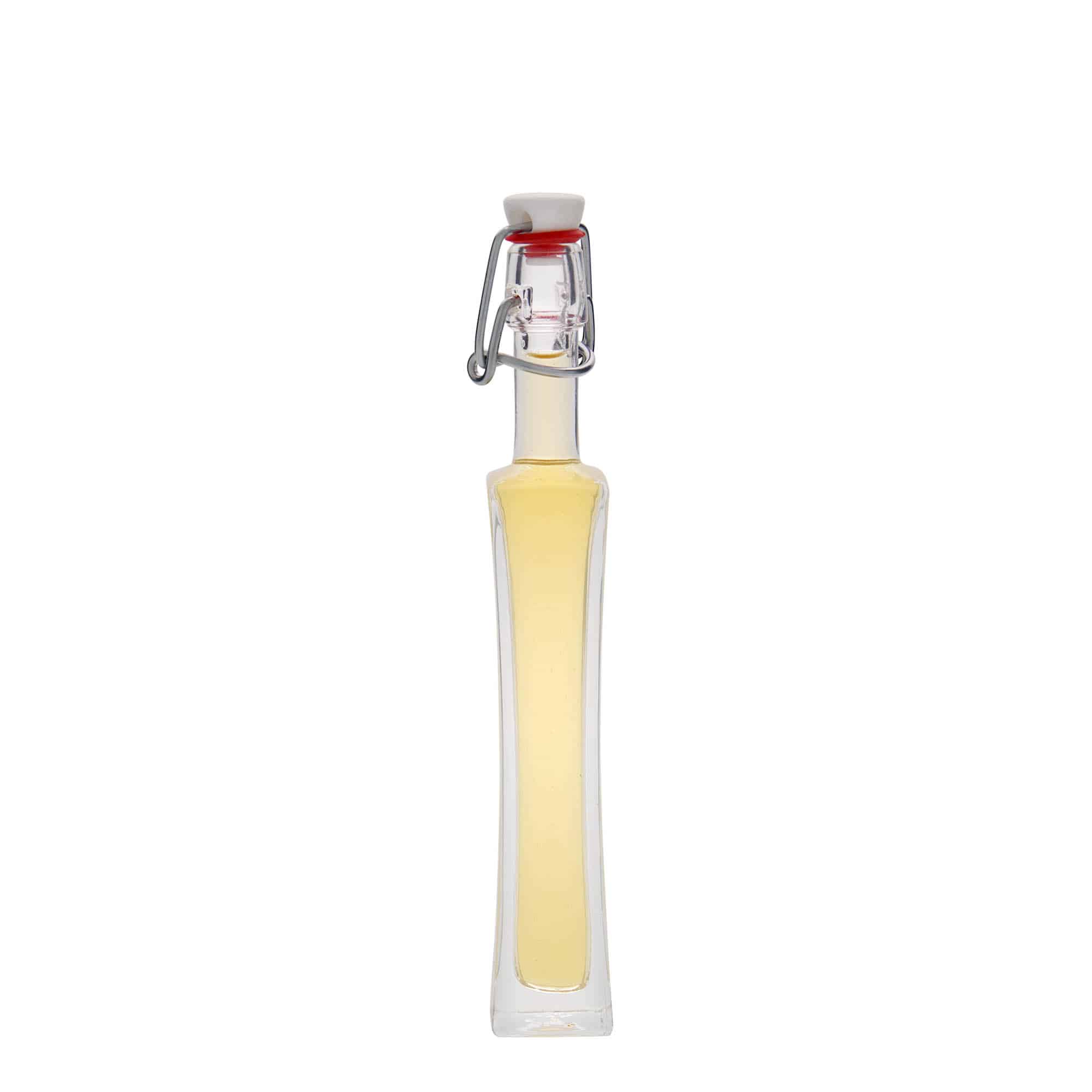 Bouteille en verre 40 ml 'Koko', carrée, bouchage: bouchon mécanique