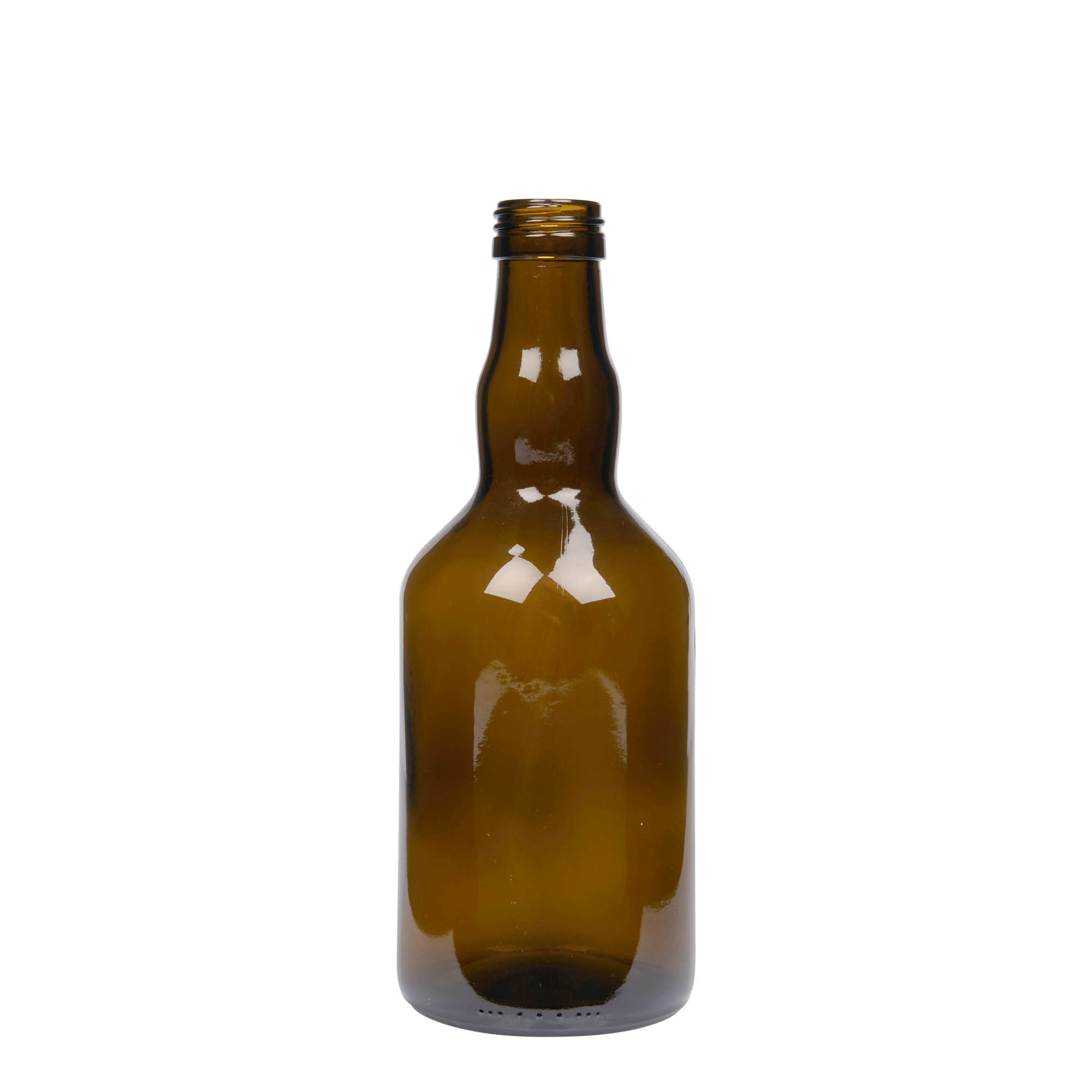Bouteille en verre 500 ml 'Olona', vert antique, ouverture : PP 31,5 Bouteille en verre 500 ml 'Olona', vert antique, ouverture : PP 31,5