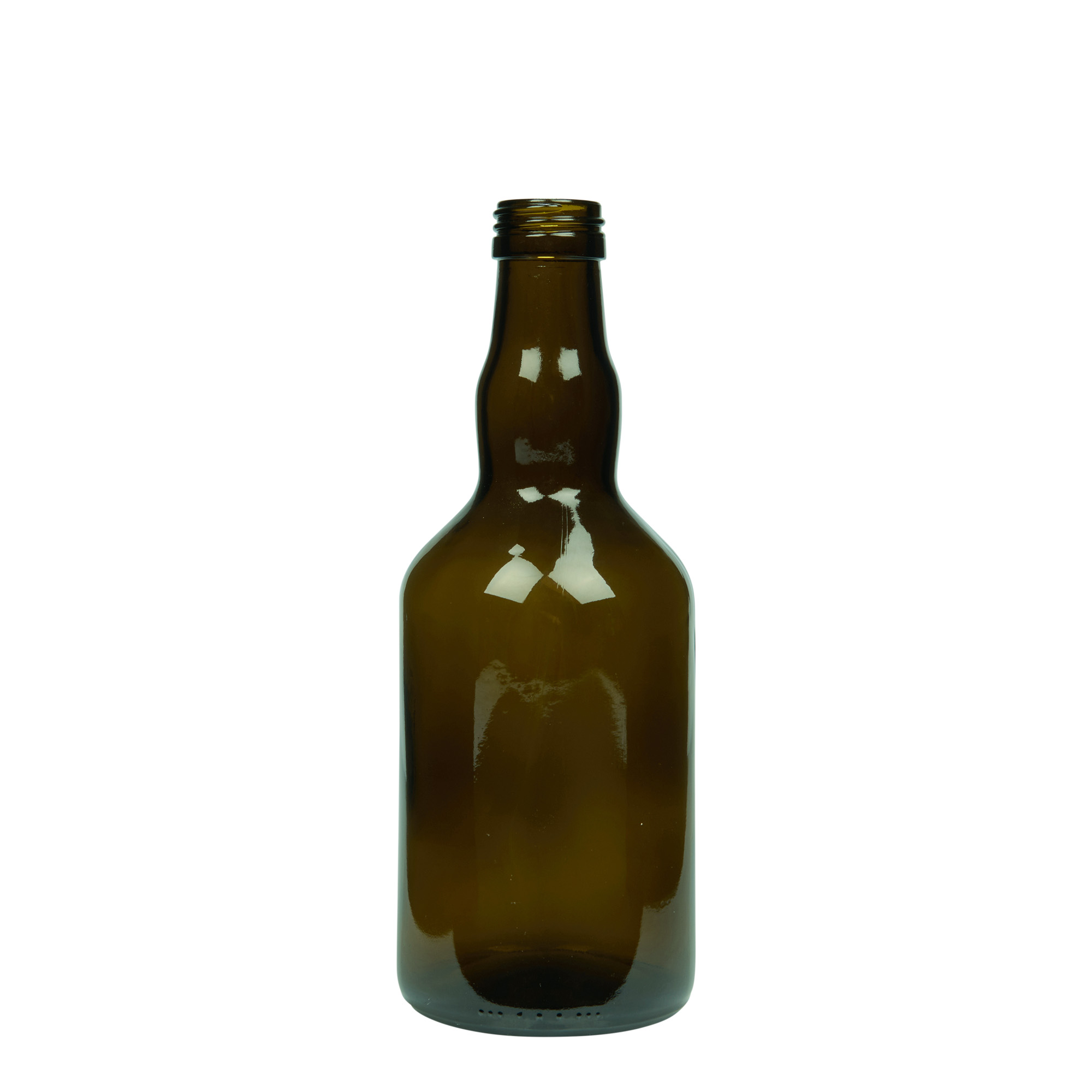 Bouteille en verre 500 ml 'Olona', vert antique, ouverture : PP 31,5 Bouteille en verre 500 ml 'Olona', vert antique, ouverture : PP 31,5