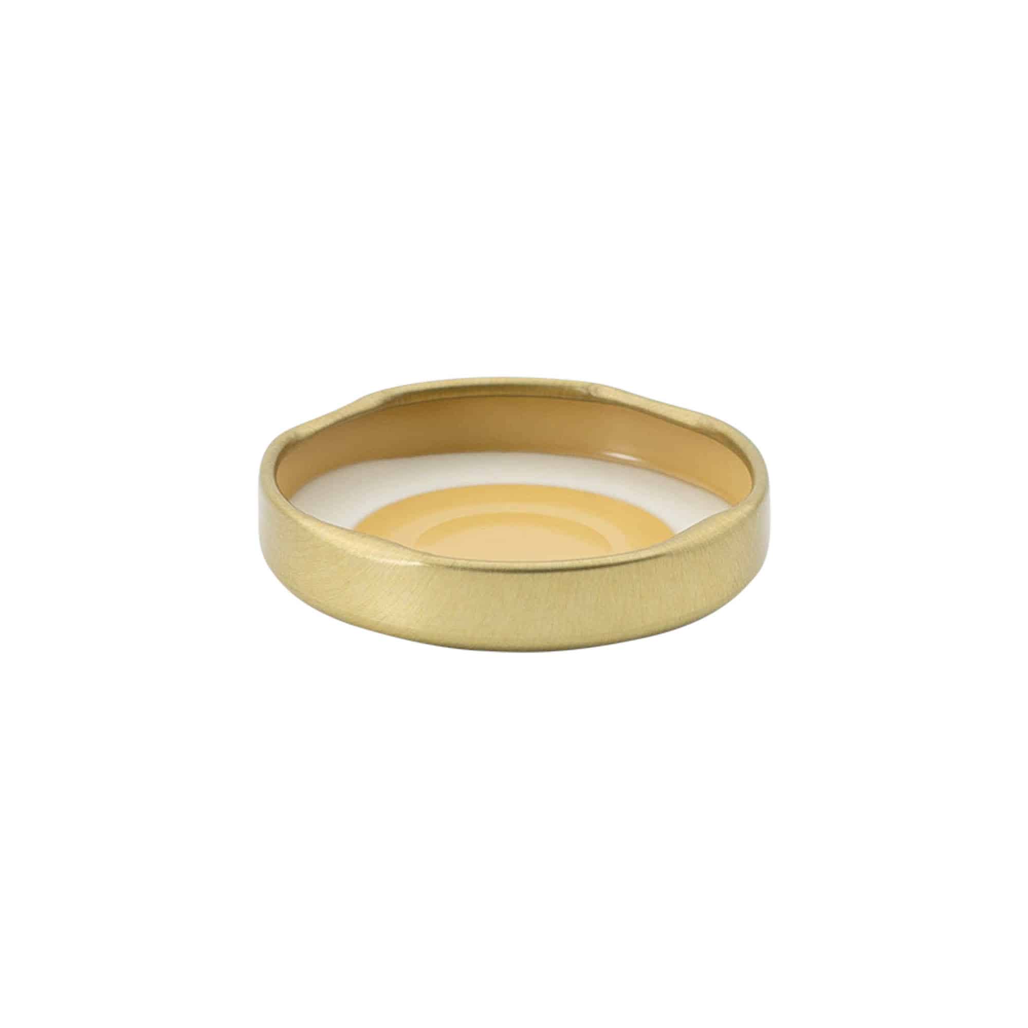 Couvercle Twist-Off, fer blanc, stérilisable, doré, pour bouchage: TO 43