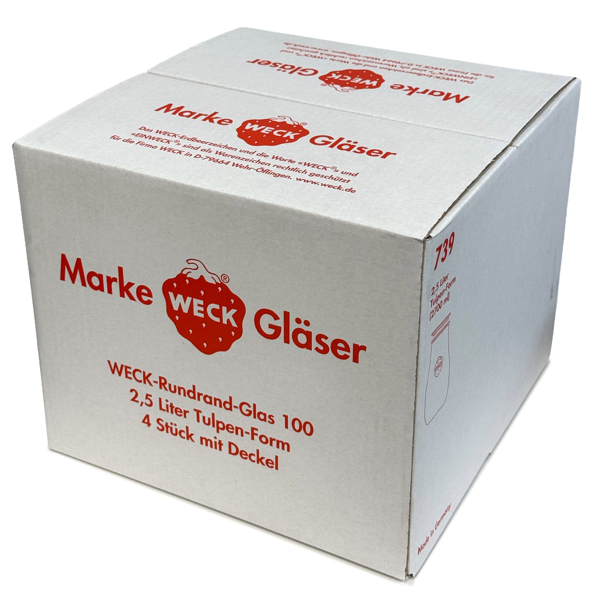 4x 2700 ml WECK verre tulipe avec couvercle en verre RR 100