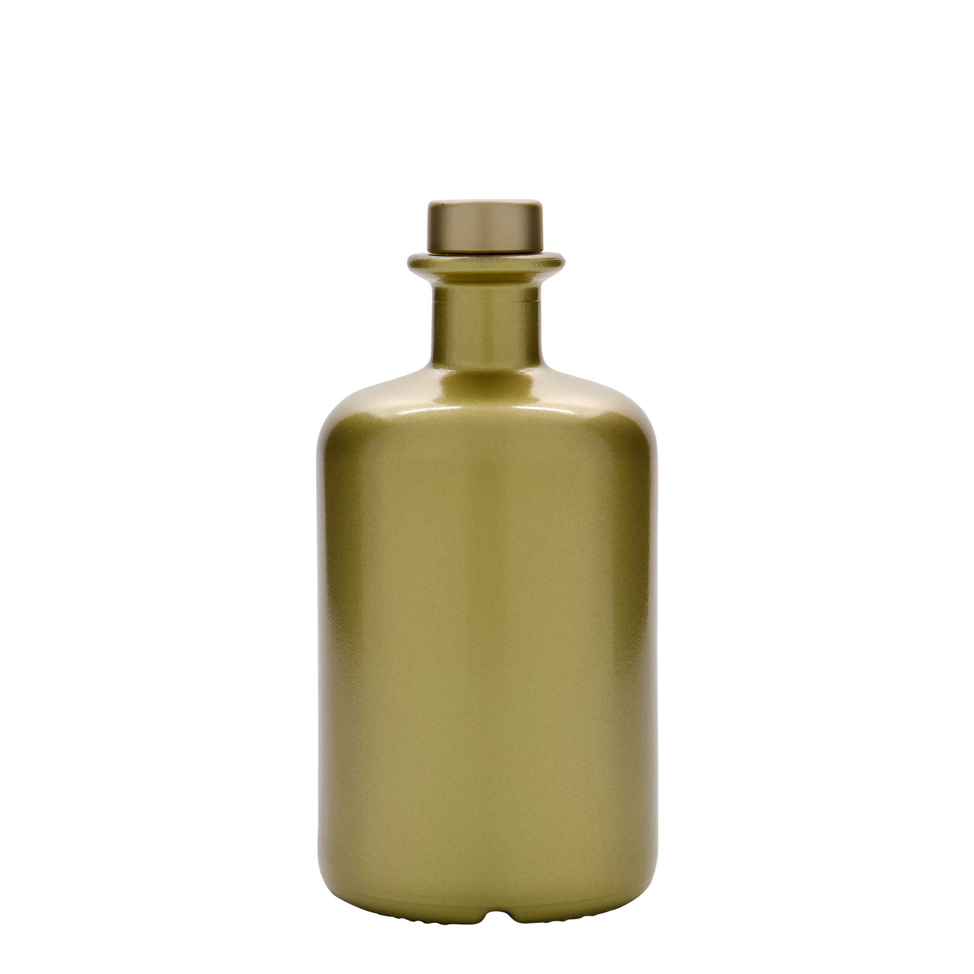 Bouteille en verre de 500 ml, style apothicaire, dorée, ouverture : bouchon en liège