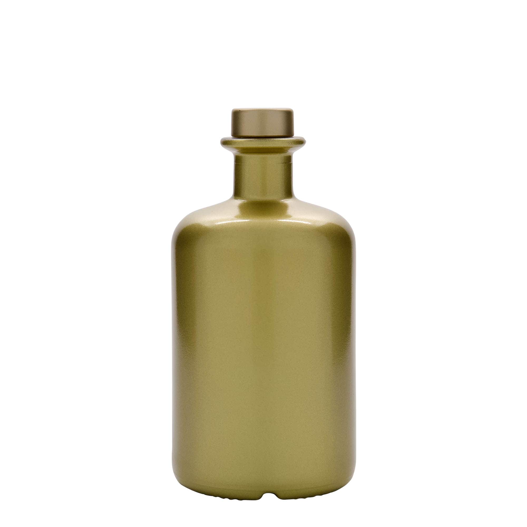 Bouteille en verre de 500 ml, style apothicaire, dorée, ouverture : bouchon en liège