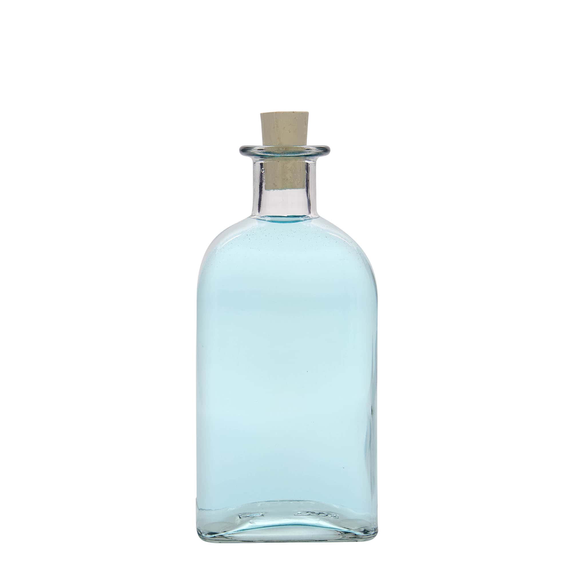 Bouteille en verre 500 ml Apotheker Carré, carrée, ouverture : liège