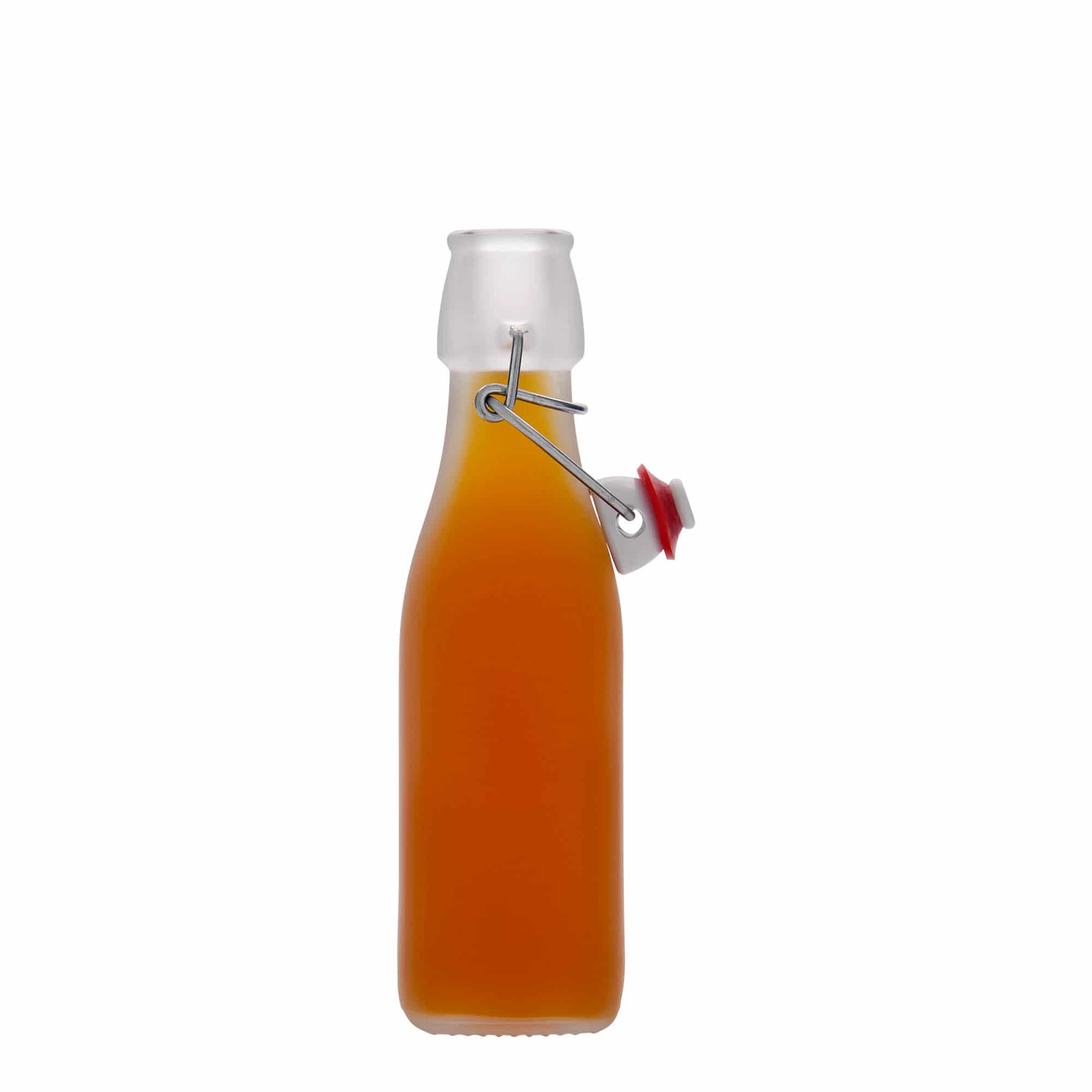 Bouteille en verre 250 ml 'Swing', carrée, blanche, bouchage: bouchon mécanique