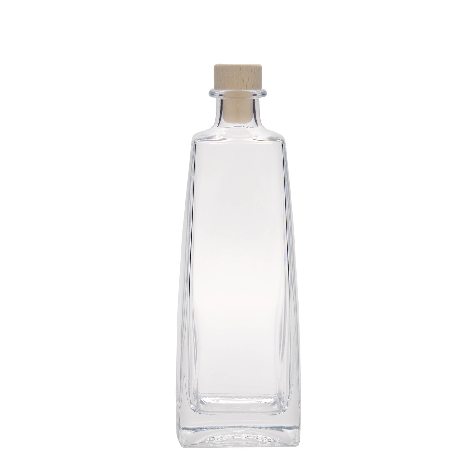 Bouteille en verre 500 ml « Timmy », rectangulaire, ouverture : bouchon en liège Bouteille en verre 500 ml « Timmy », rectangulaire, ouverture : bouchon en liège