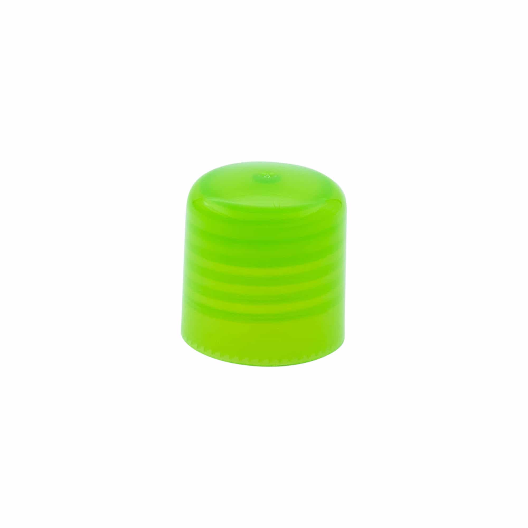 Bouchon à vis avec insert de seringue, plastique PP, vert, pour ouverture : 24/410