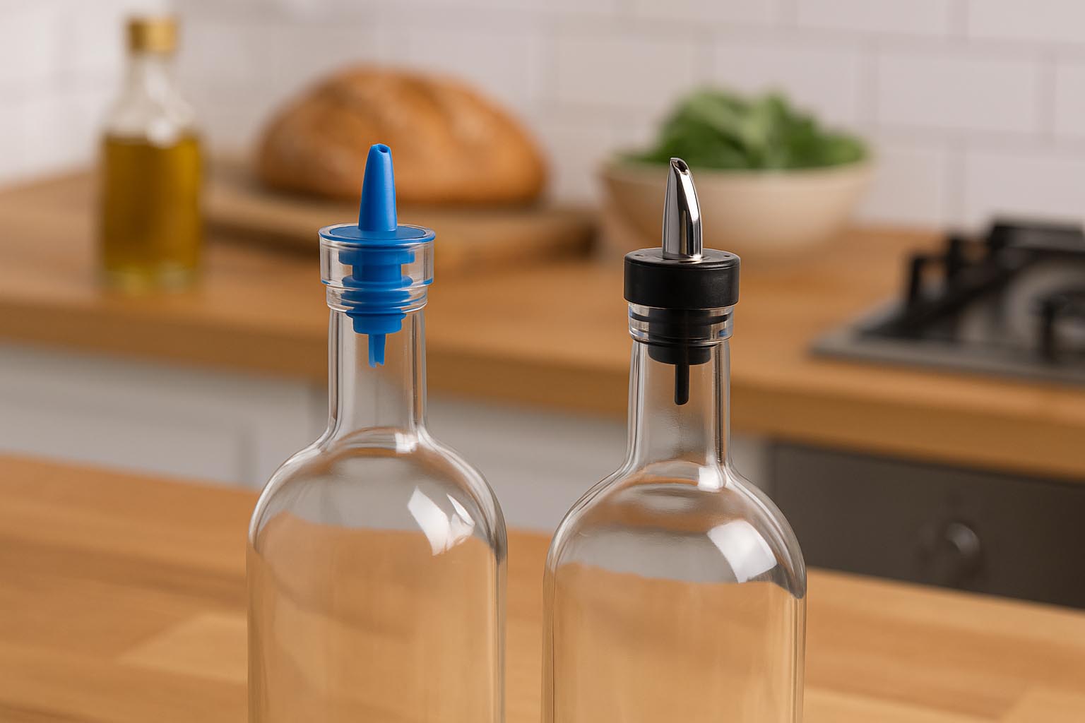 Jet pour bec verseur, plastique PE, bleu