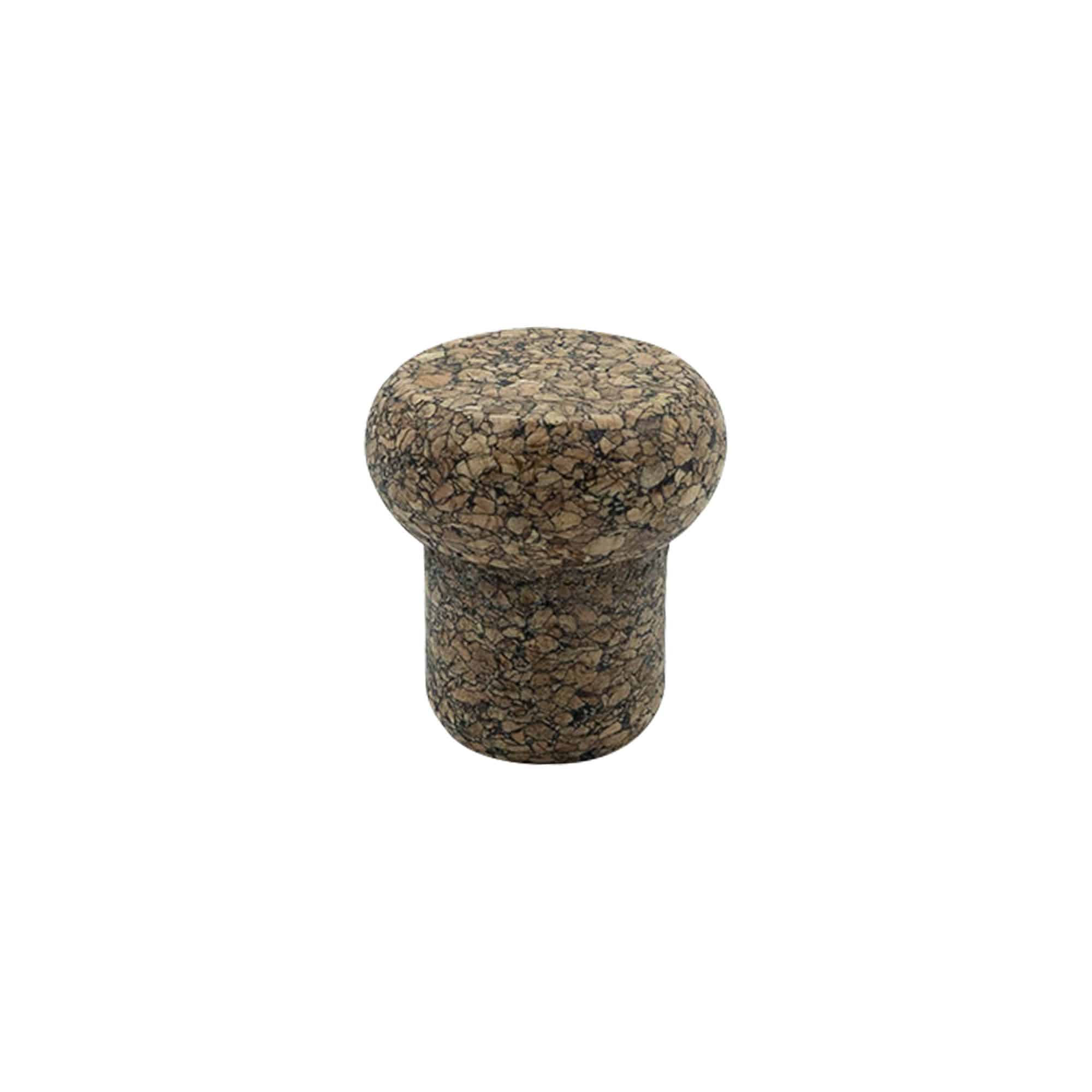 Bouchon à poignée « Barrel » 22,5 mm, Corkcoal, pour embouchure : liège