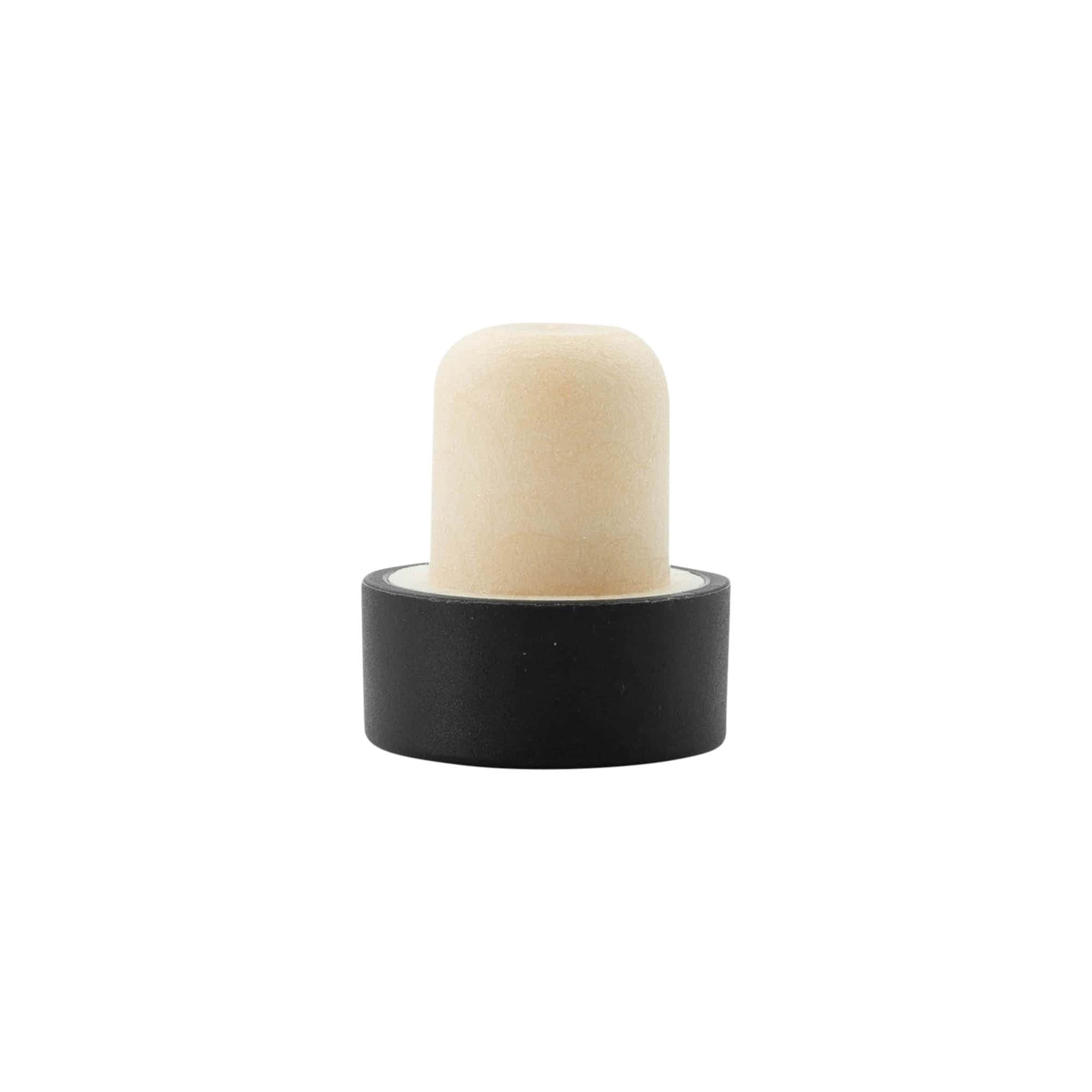 Bouchon à prise 19 mm, plastique, noir, pour embouchure : liège