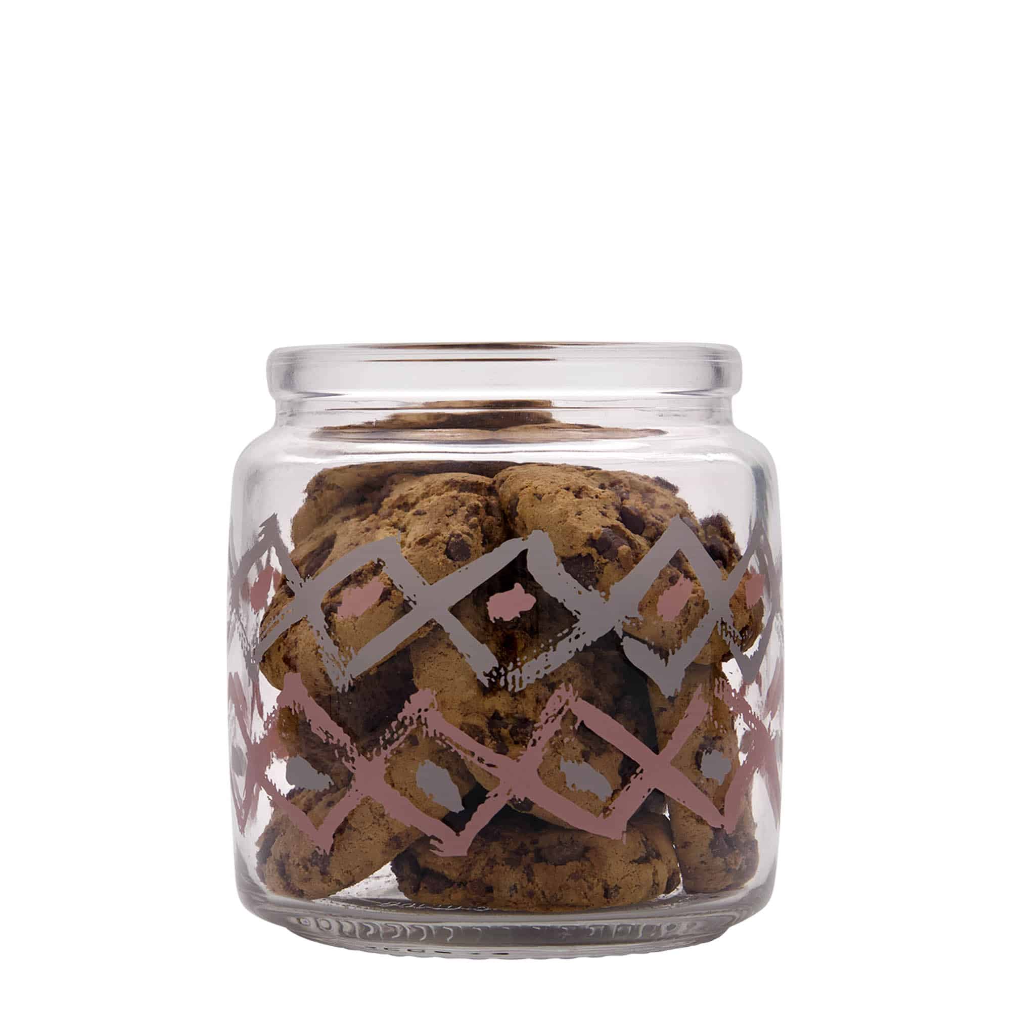 Pot rond 750 ml 'Giara', motif : manolibera rosa, bouchage: bouchon
