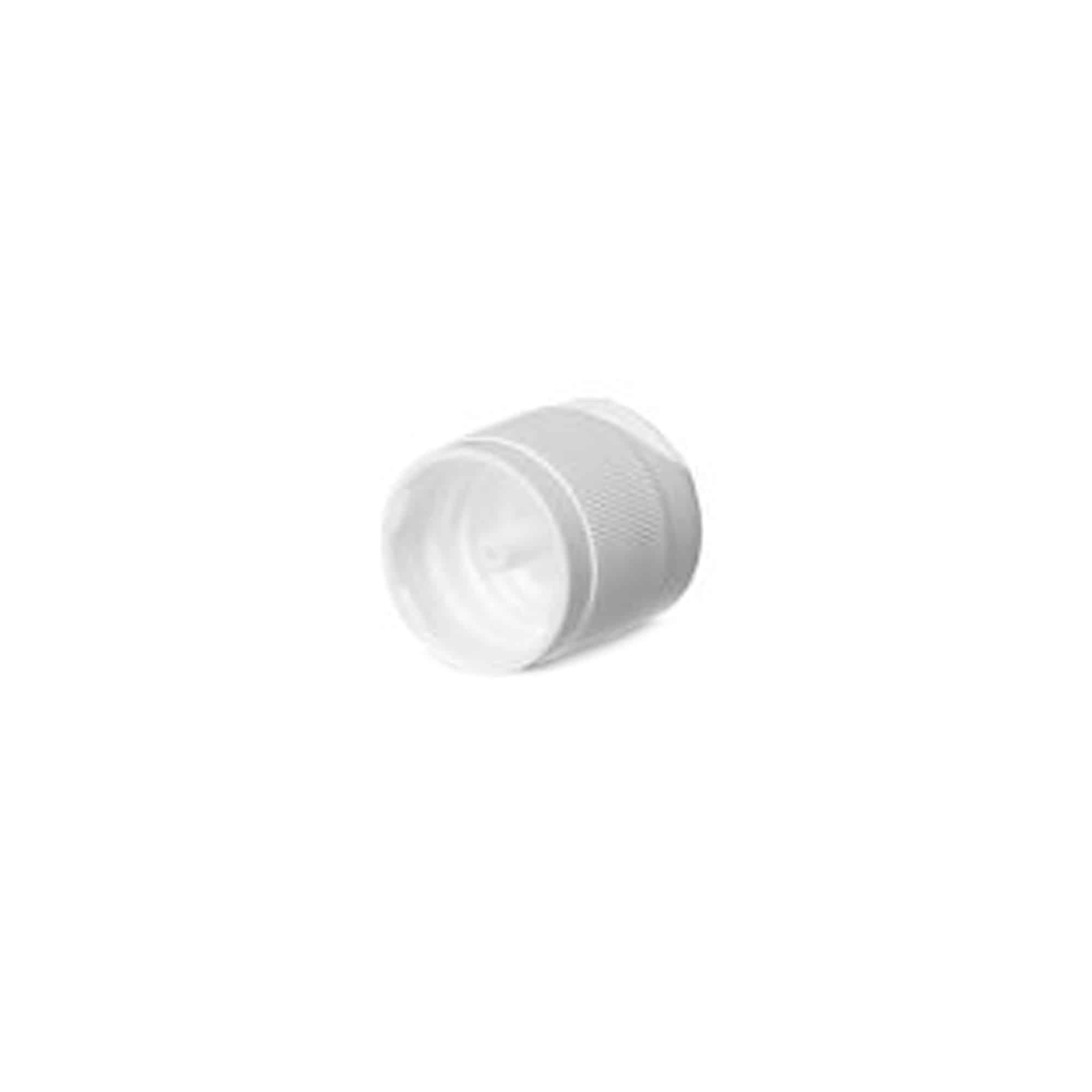 Bouchon à vis avec charnière à clapet, plastique PP, blanc, pour ouverture : DIN 18