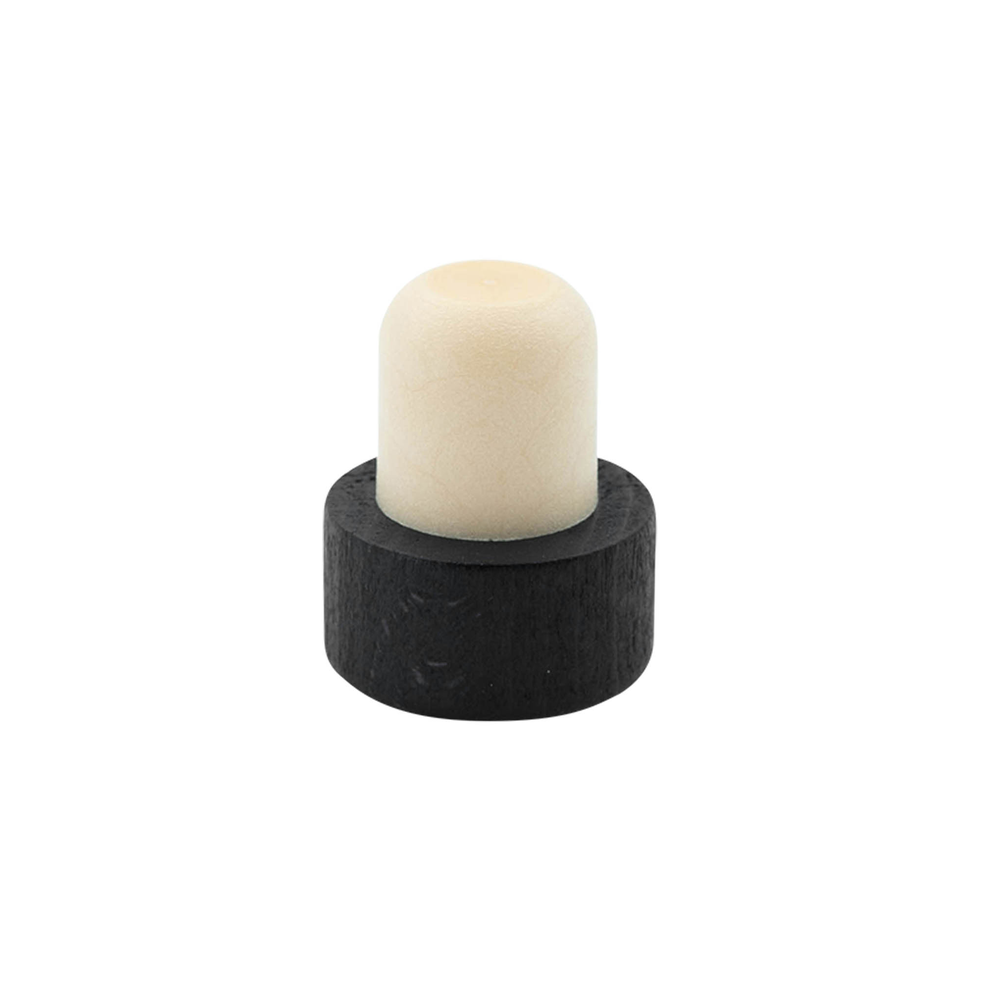 Bouchon à prise 19 mm, bois/plastique, noir, pour embouchure : liège Bouchon à prise 19 mm, bois/plastique, noir, pour embouchure : liège
