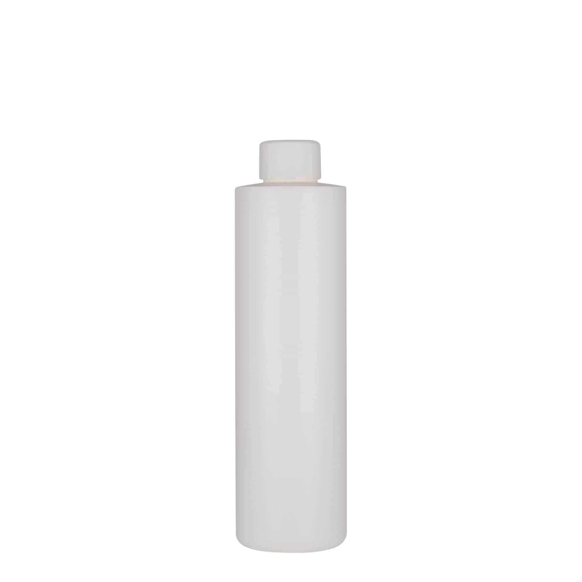 Bouteille en plastique 250 ml 'Pipe', PEHD, blanche, col : GPI 24/410