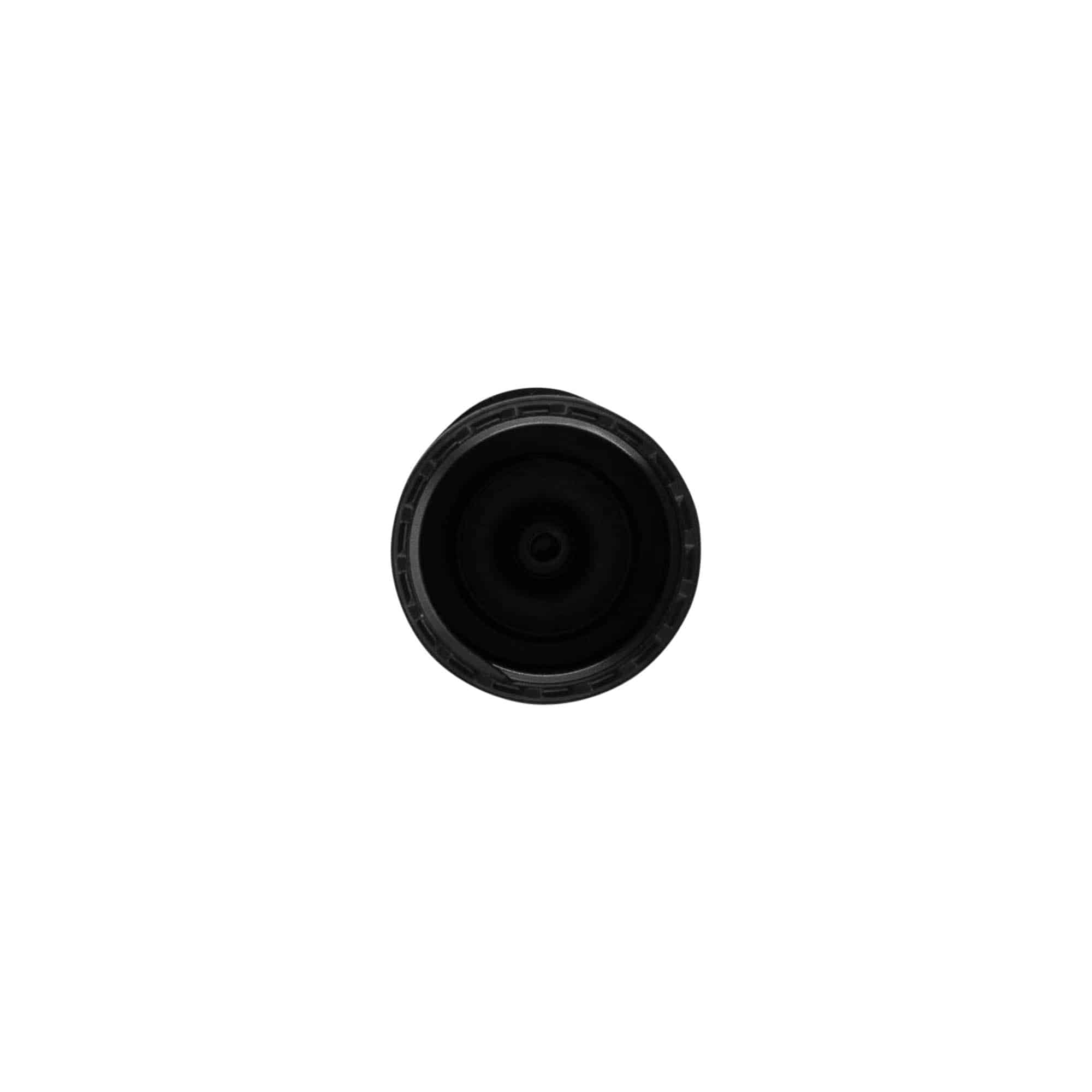 Bouchon à vis avec charnière rabattable, plastique PP, noir, pour ouverture : 20/410 Bouchon à vis avec charnière rabattable, plastique PP, noir, pour ouverture : 20/410