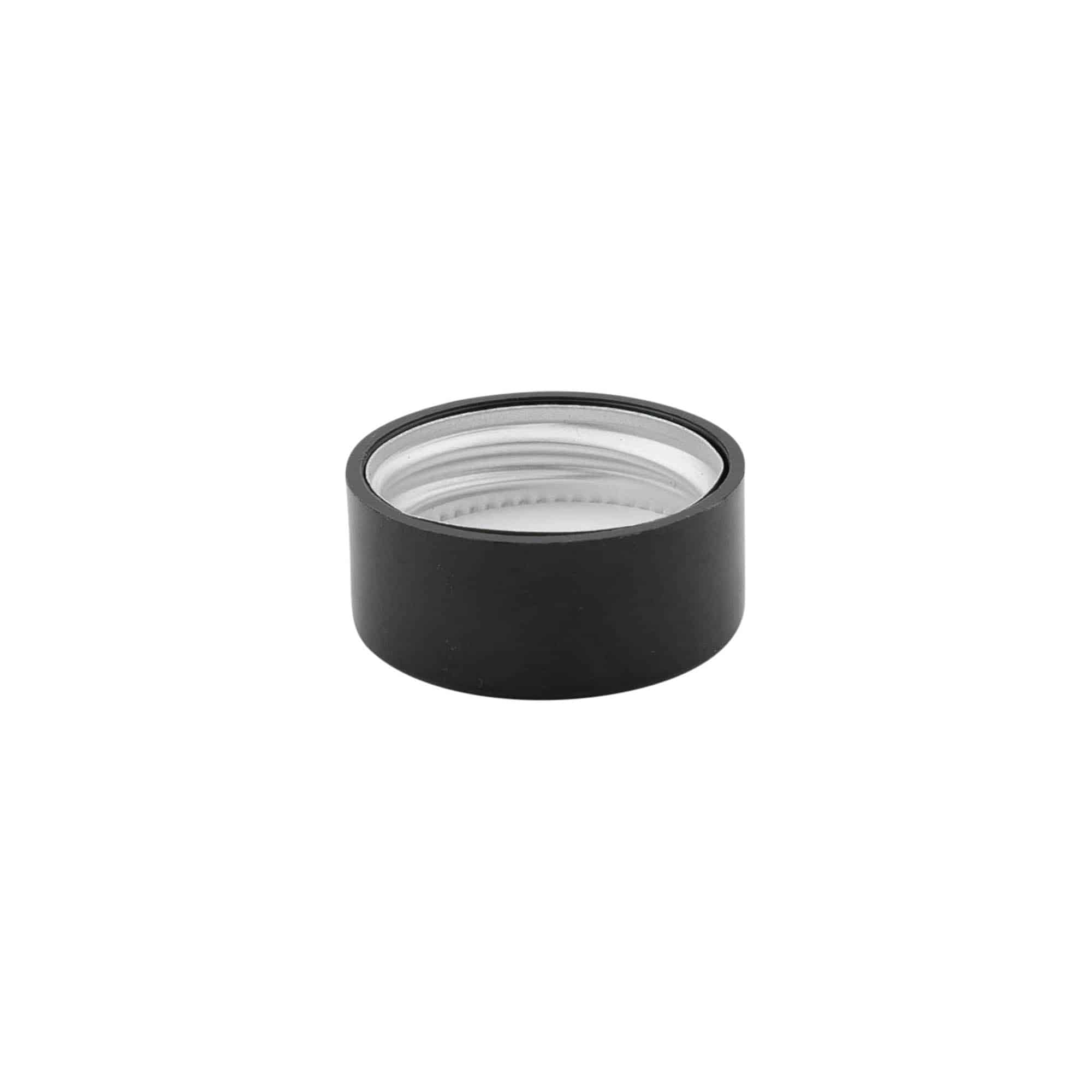 Bouchon à vis, plastique ABS, noir, pour embouchure : GPI 28/400