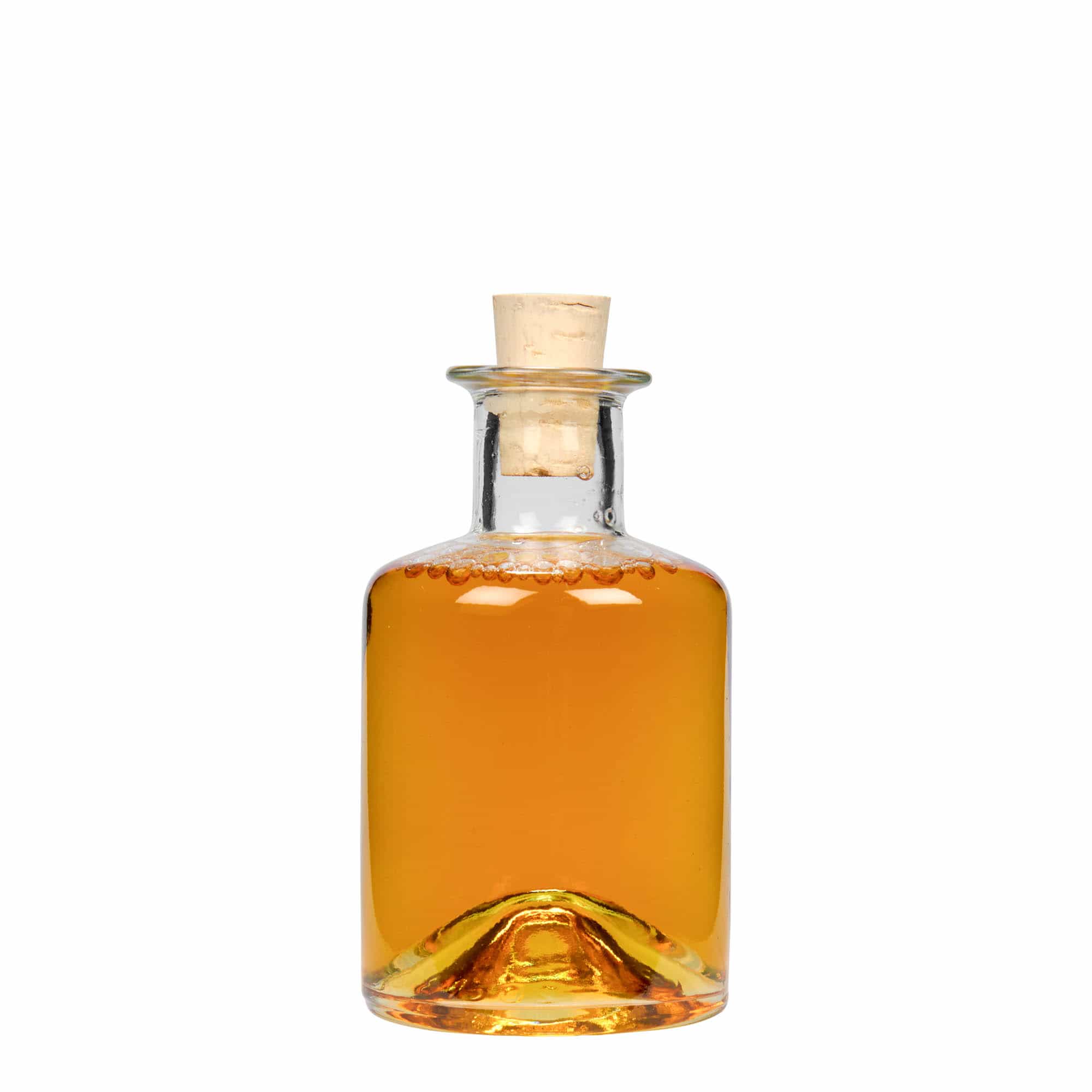Flacon en verre de 200 ml pour pharmacien, ouverture : bouchon en liège