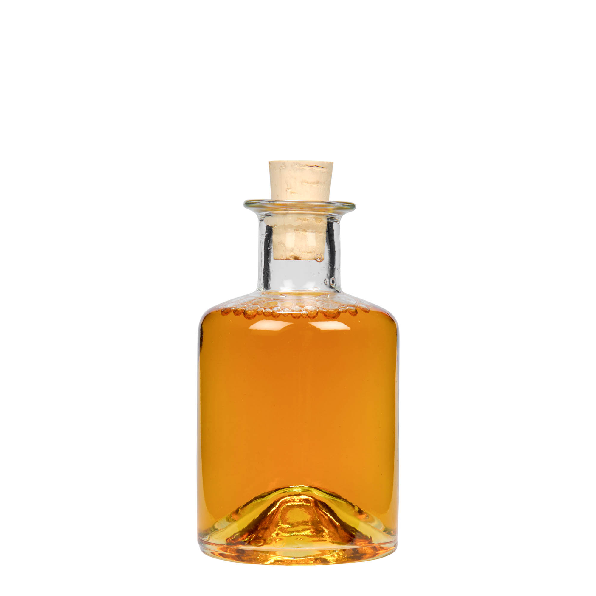 Flacon en verre de 200 ml pour pharmacien, ouverture : bouchon en liège