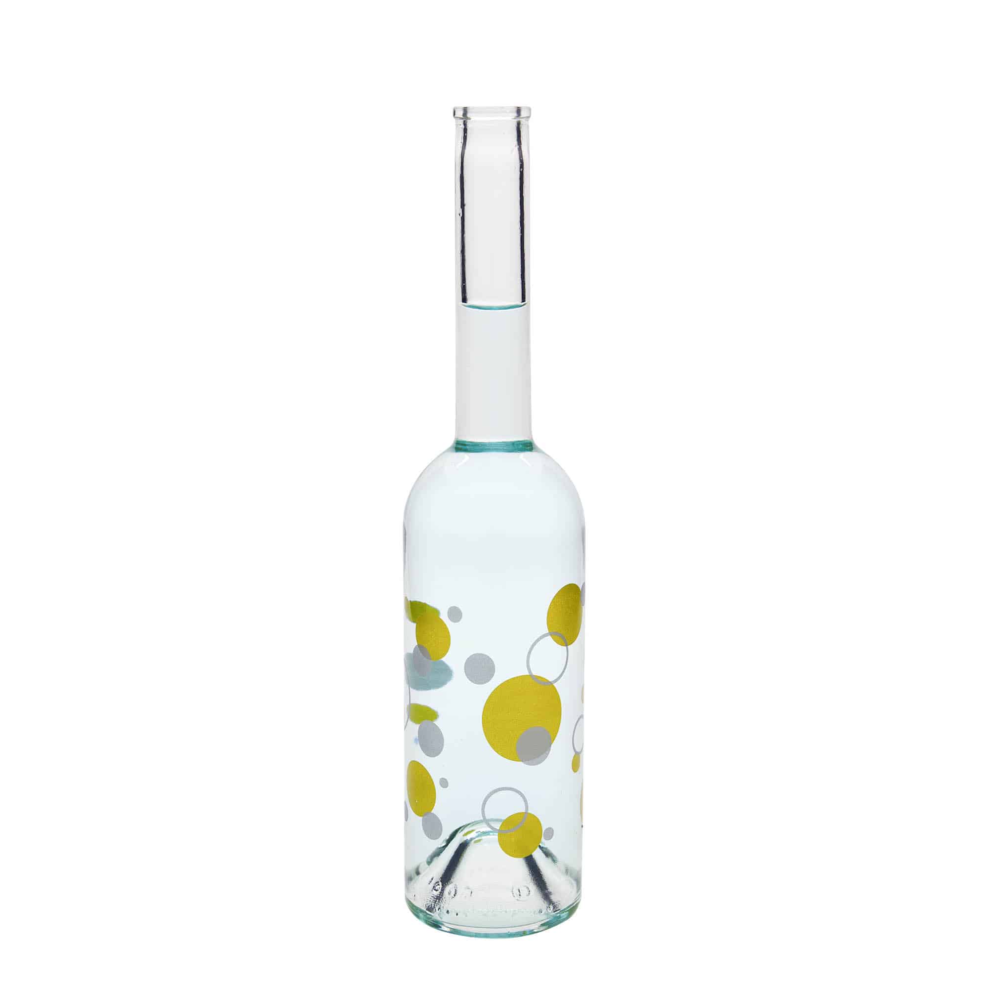 Bouteille en verre 500 ml « Opera », motif : points, bouchon : liège