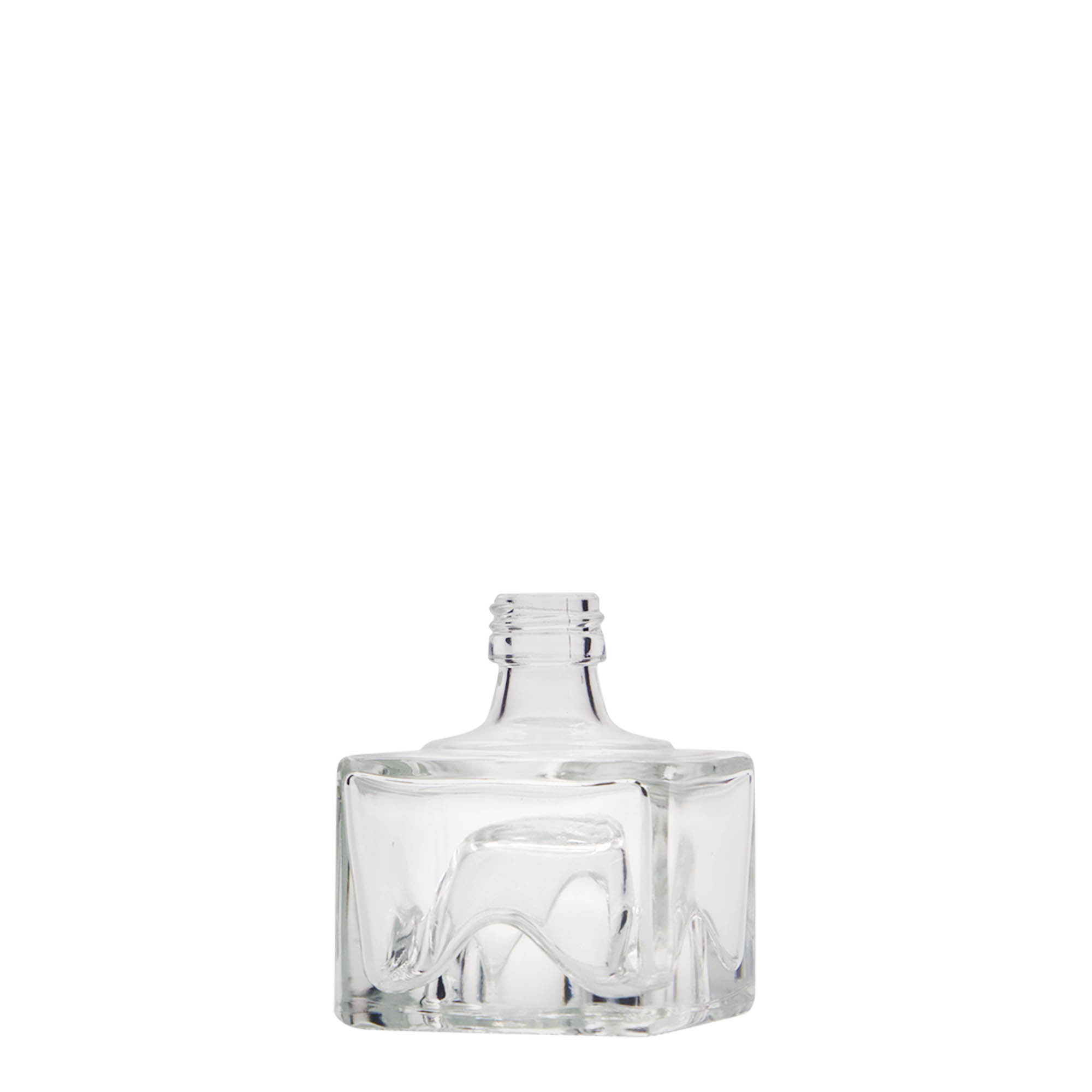 Flacon en verre 40 ml 'Cocolores', carré, ouverture : PP 18 Flacon en verre 40 ml 'Cocolores', carré, ouverture : PP 18