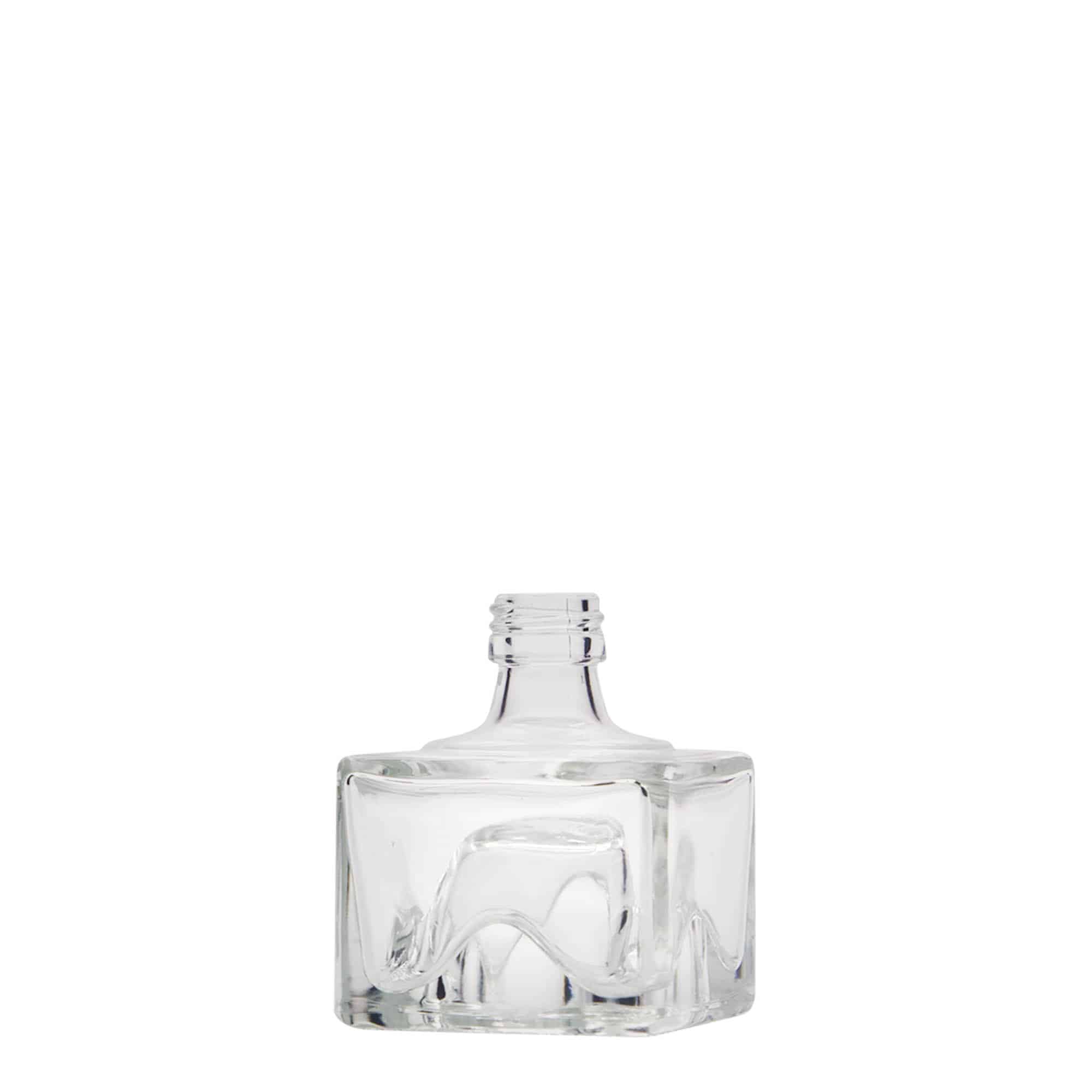 Flacon en verre 40 ml « Cocolores », carré, ouverture : PP 18
